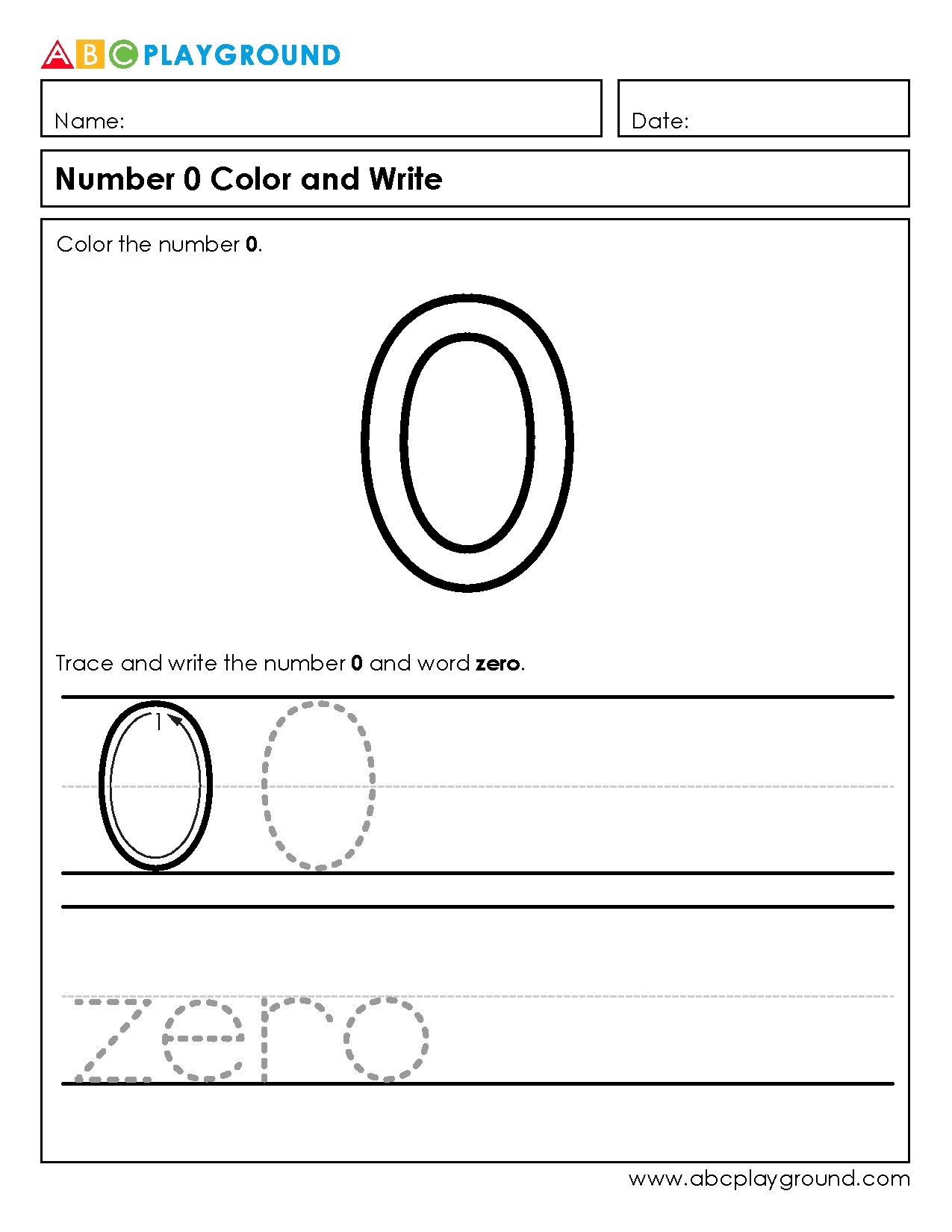 Number 0 Color, Trace, and Write Activity