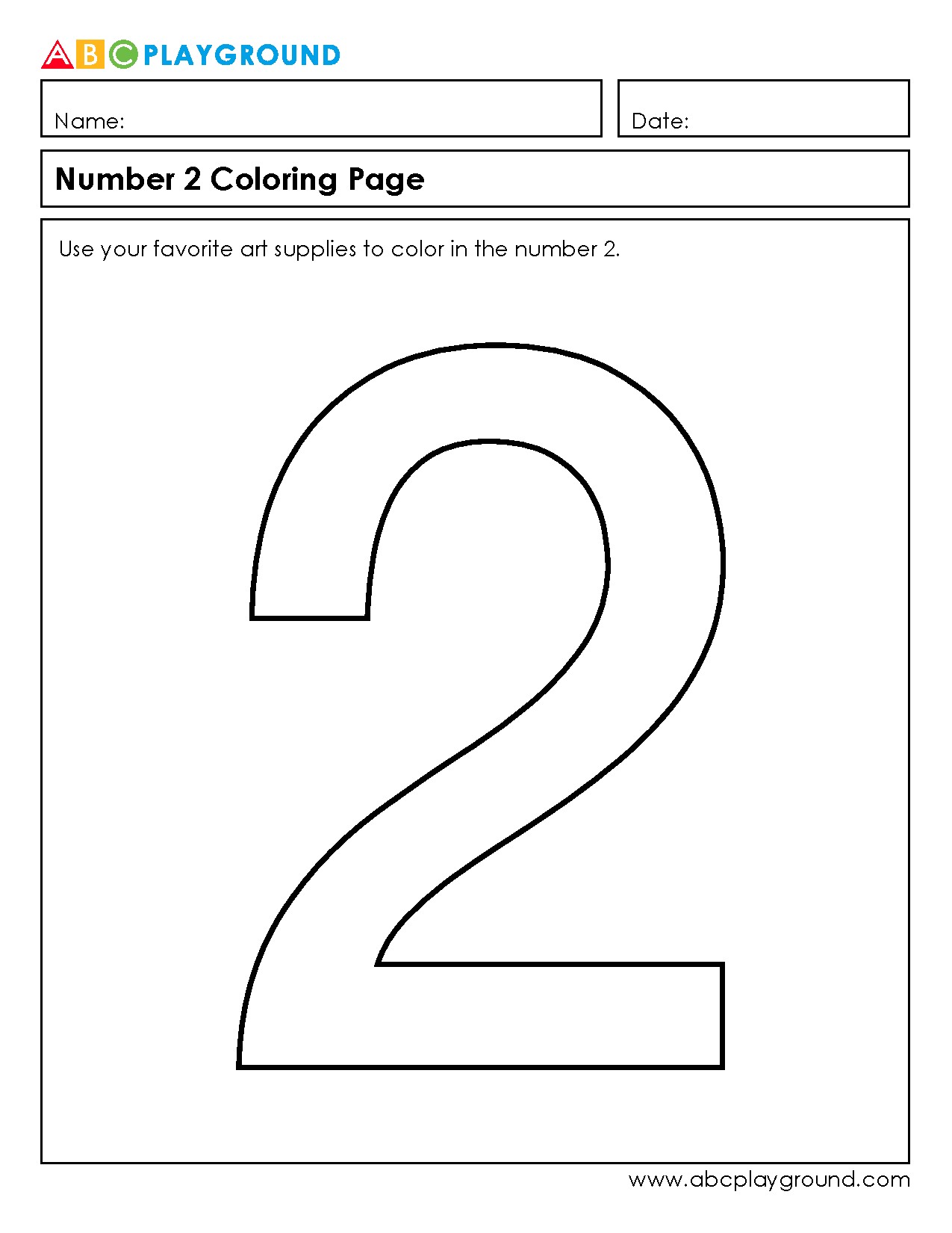 Number 2 Coloring Page for Early Learning Fun