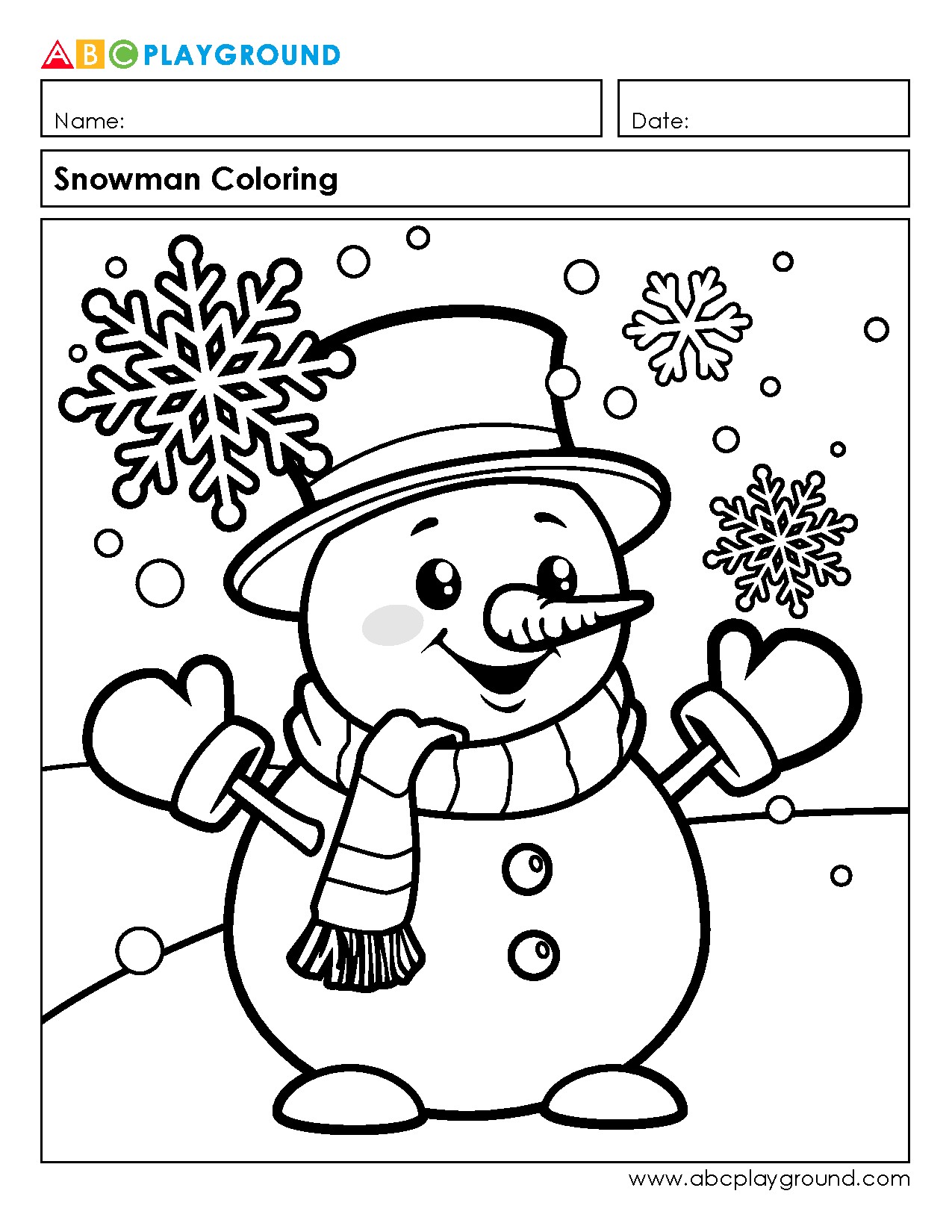 Fun Snowman Coloring Activity for Kids