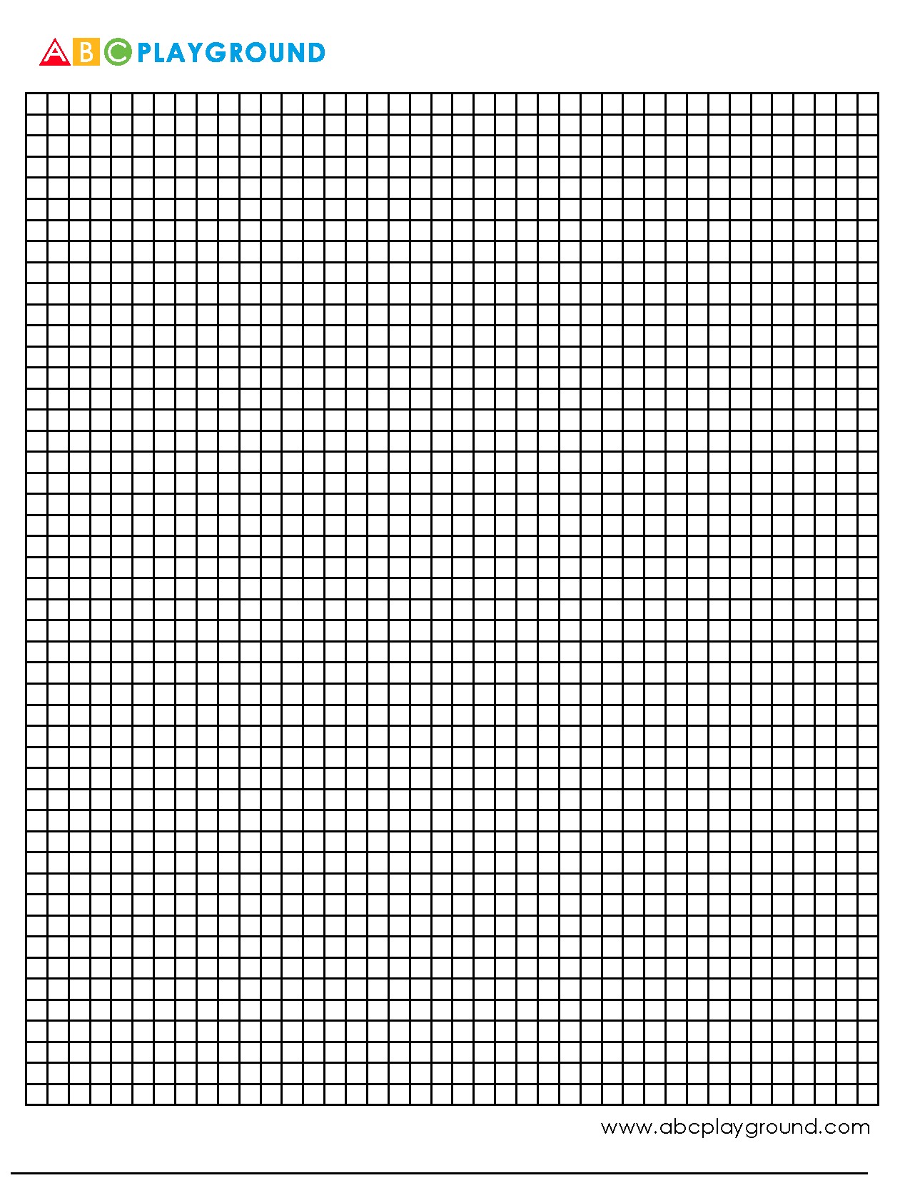 Printable 1 cm Graph Paper for Math and Science Activities