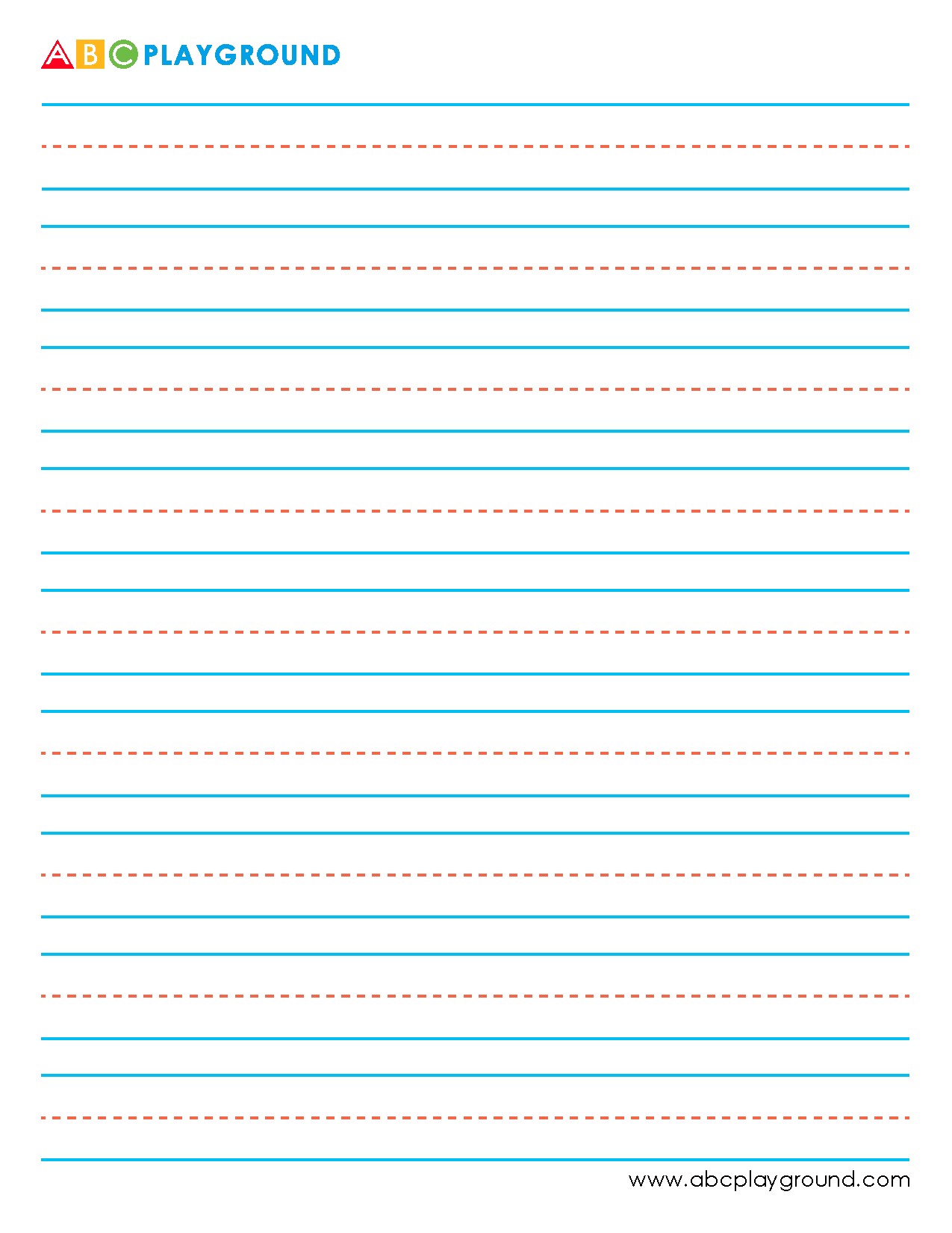 Primary Lined Writing Paper for Handwriting Practice