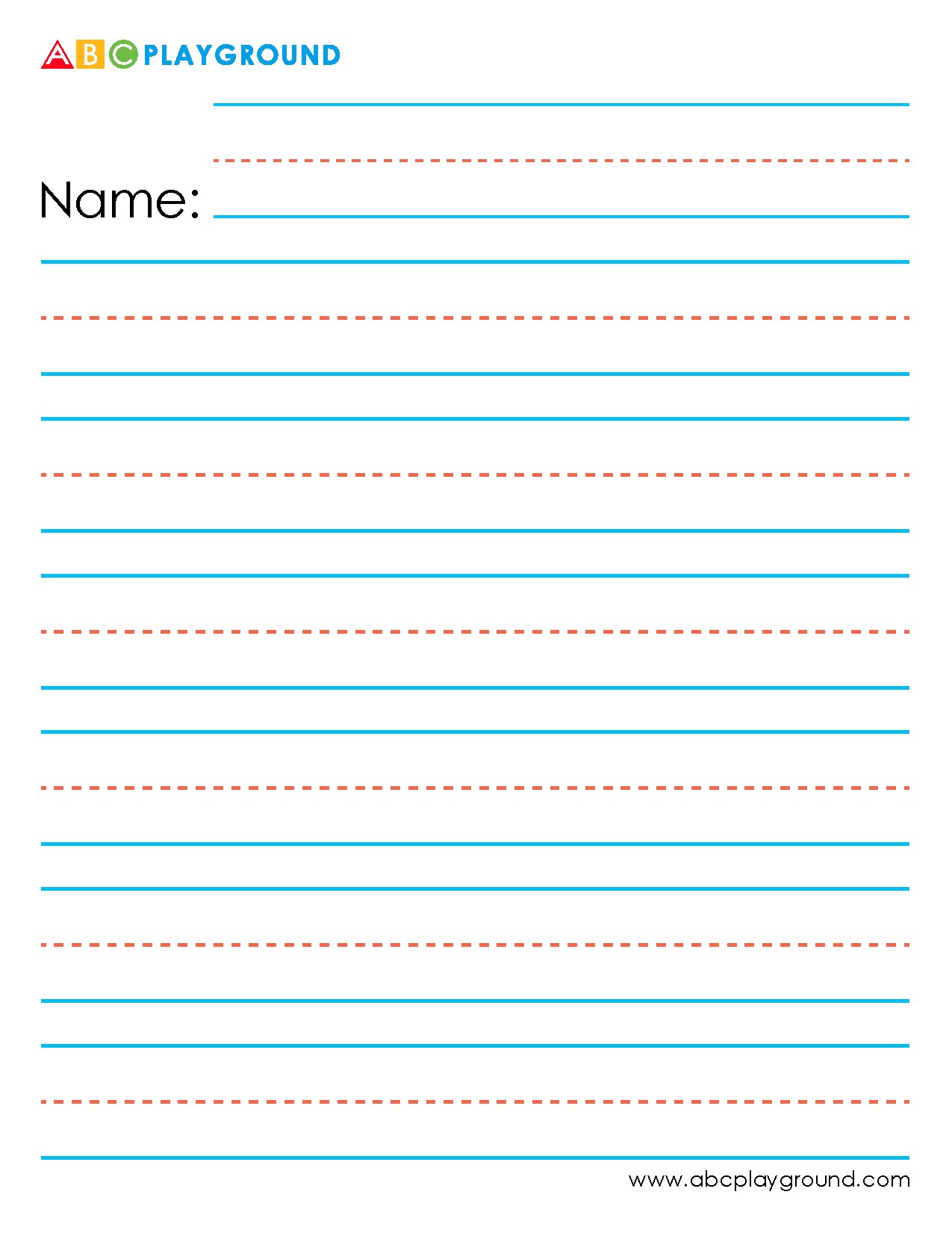 Primary Lined Writing Paper for Early Handwriting Practice