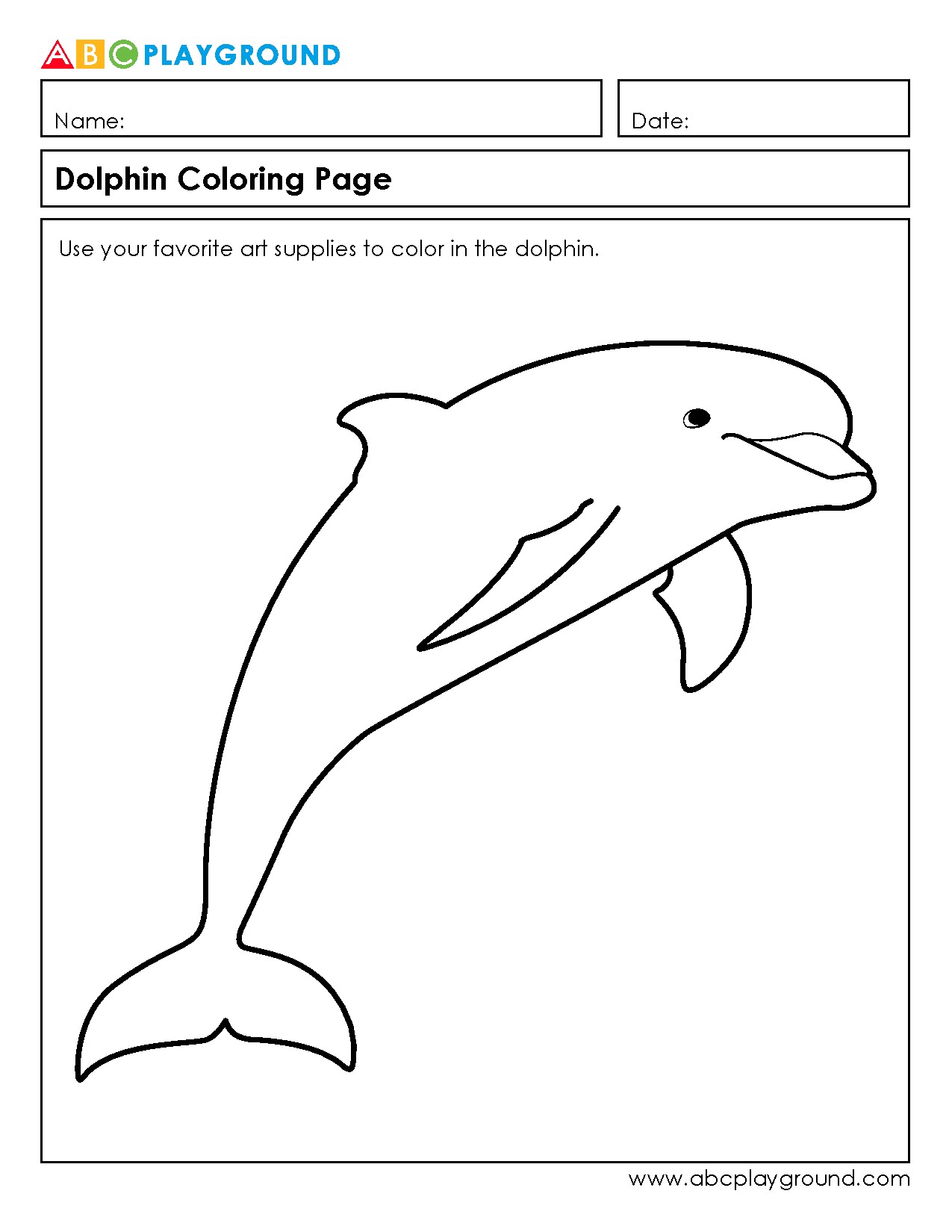 Printable Dolphin Coloring Page for Creative Fun