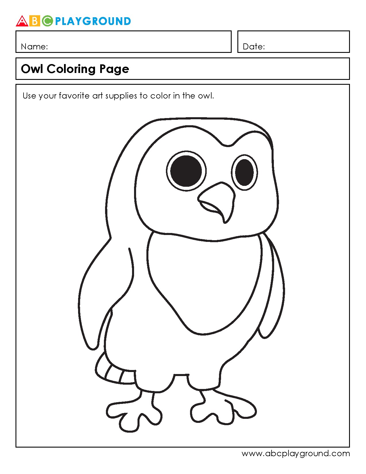 Printable Owl Coloring Page for Creative Learning