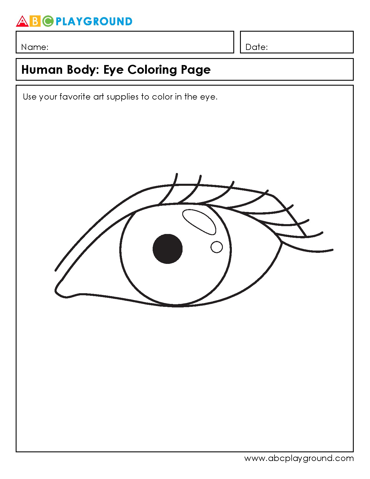 Human Body Eye Coloring Page for Creative Learning