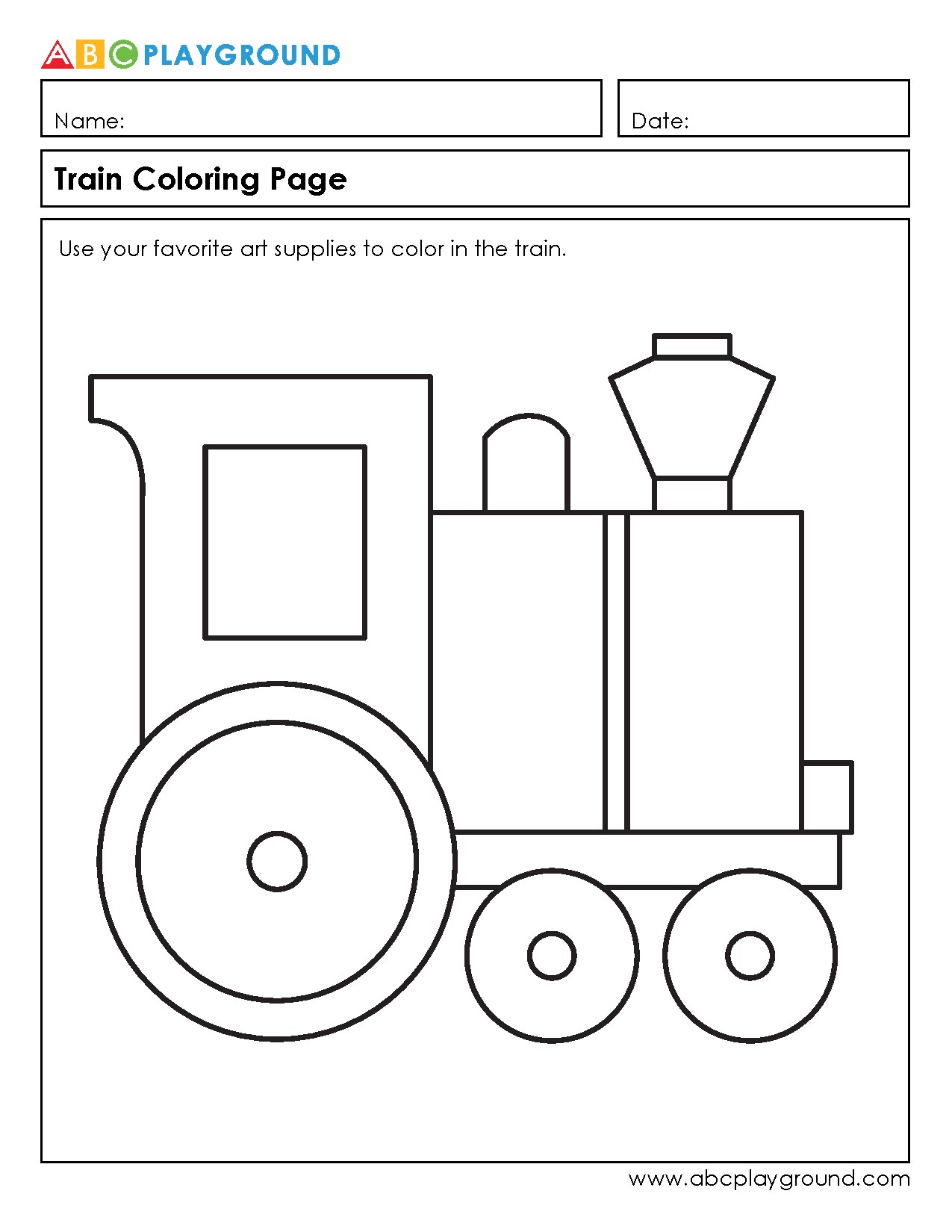 Printable Train Coloring Page for Creative Fun