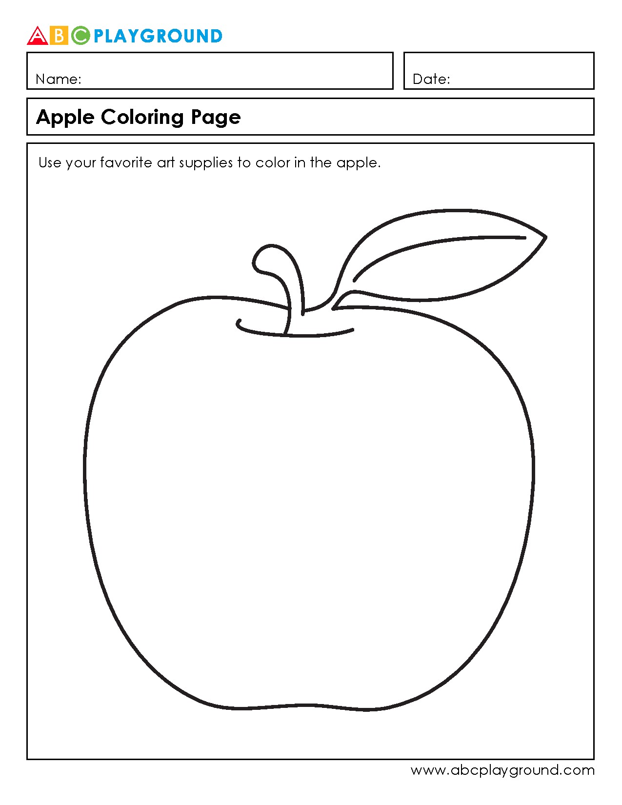 Printable Apple Coloring Page for Creative Fun