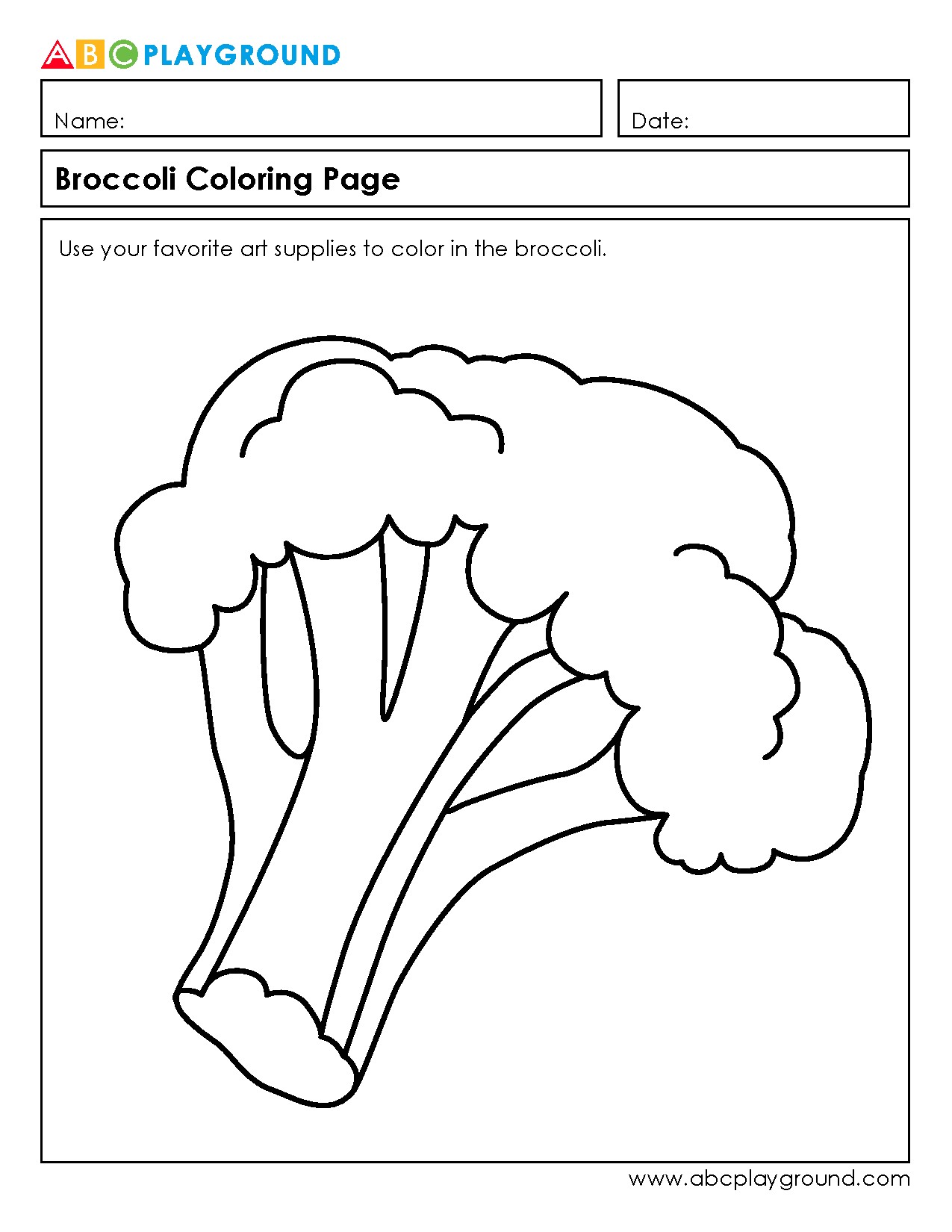 Fun Broccoli Coloring Page to Inspire Creativity