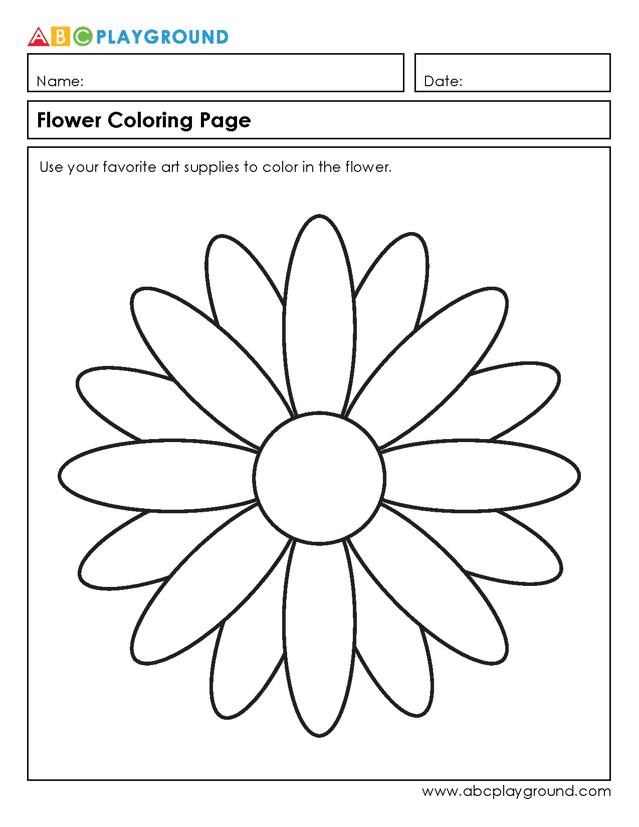 Printable Flower Coloring Page for Creative Fun