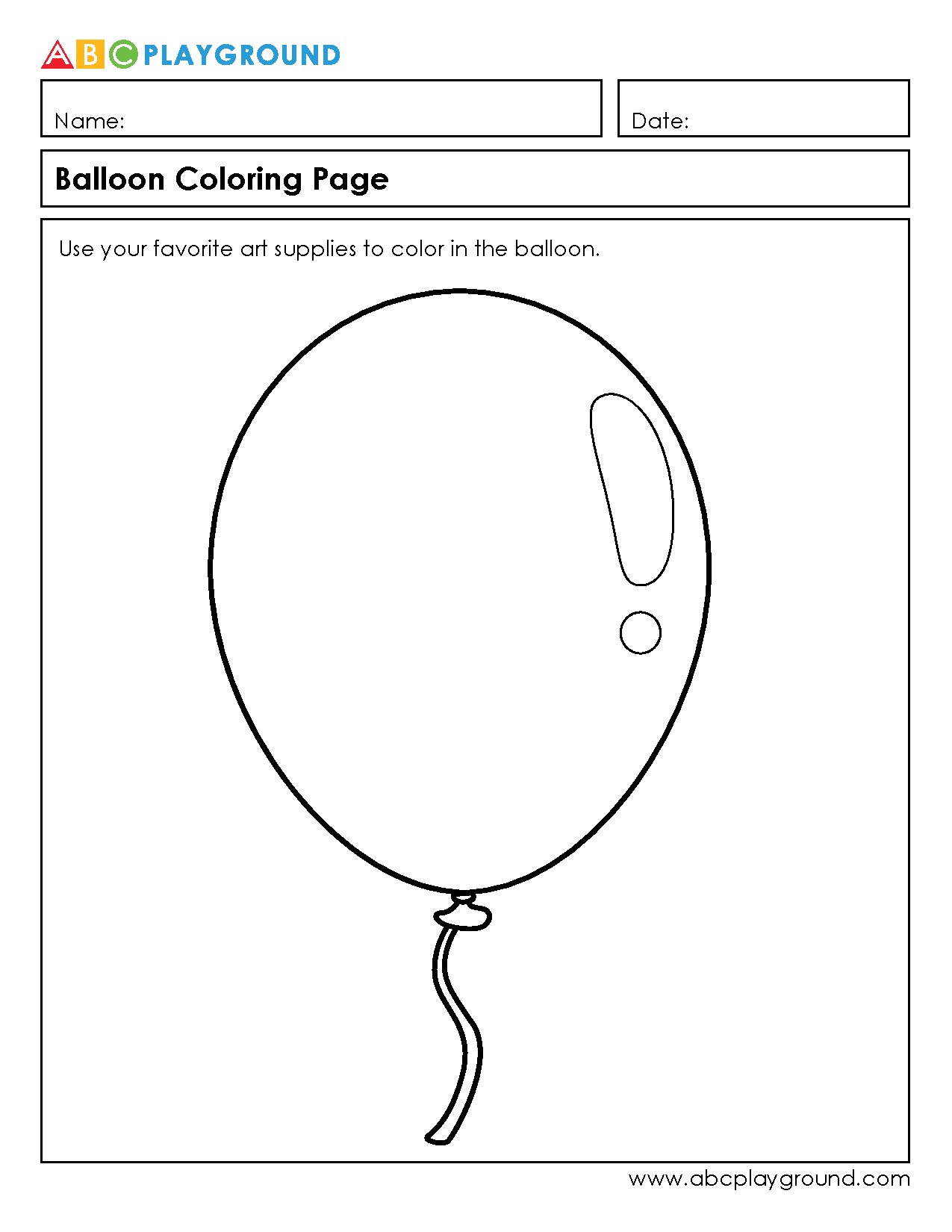 Fun Balloon Coloring Page for Creative Learning