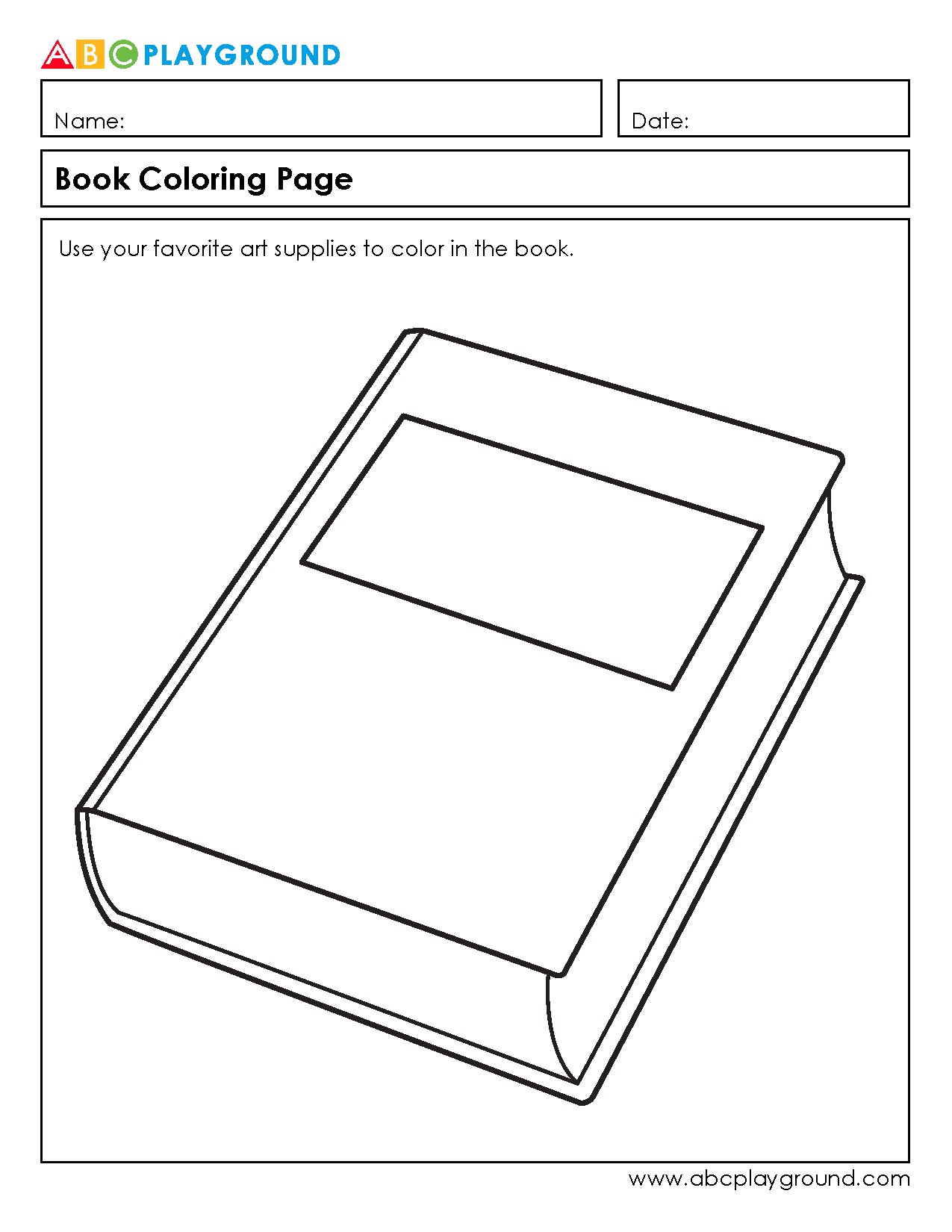 Printable Book Coloring Page for Creative Fun
