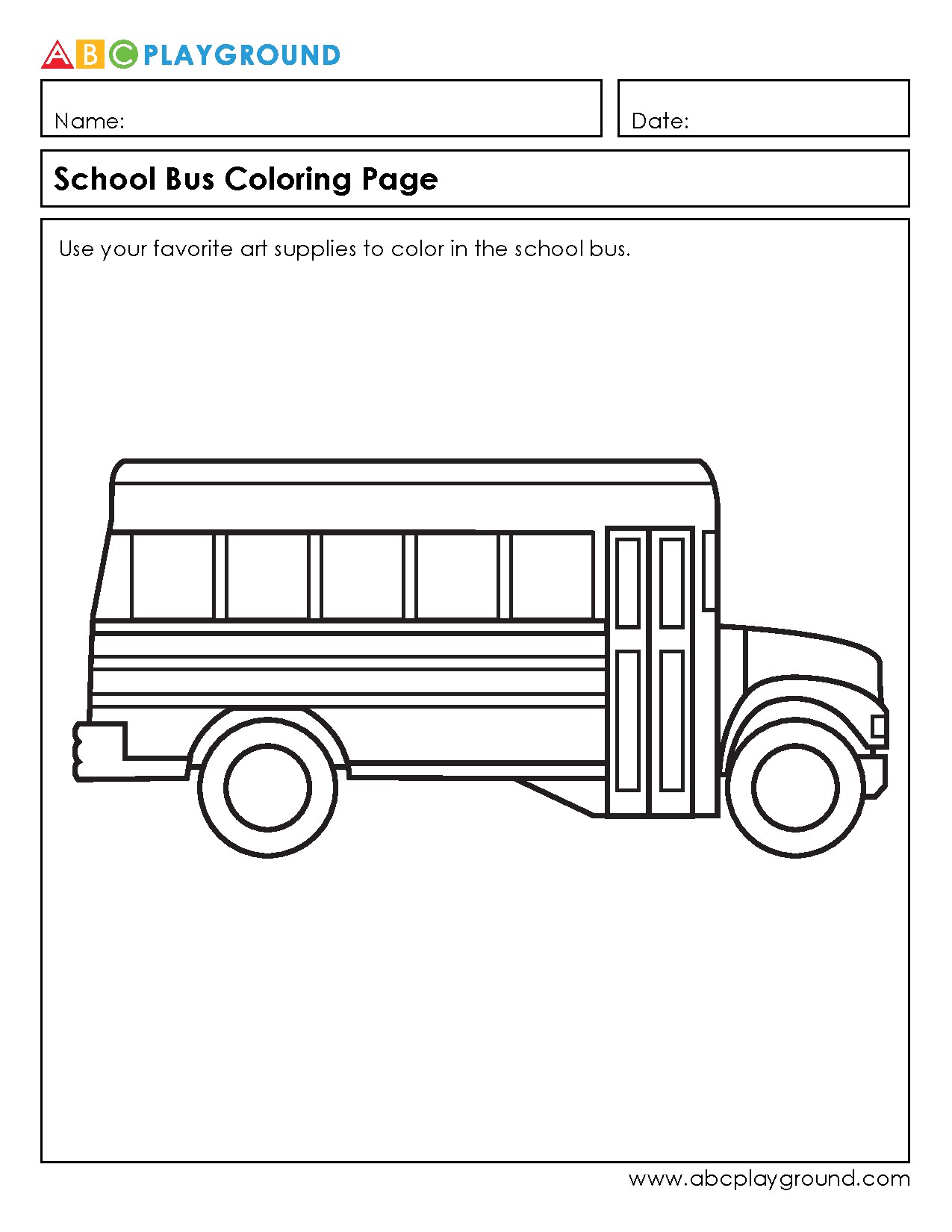 Printable School Bus Coloring Page for Creative Fun
