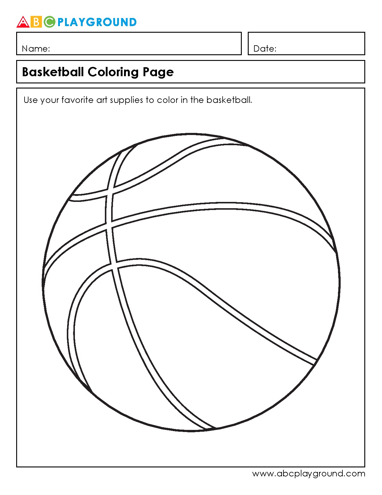 Basketball Coloring Page for Creative Fun