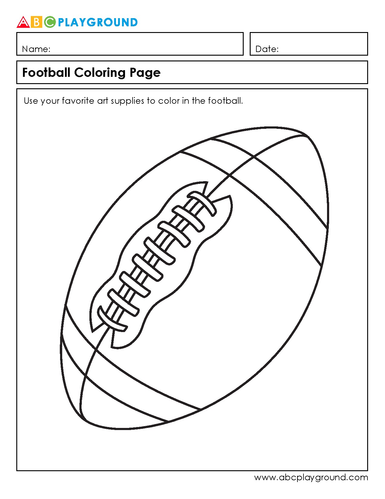 Football Coloring Page to Inspire Creativity