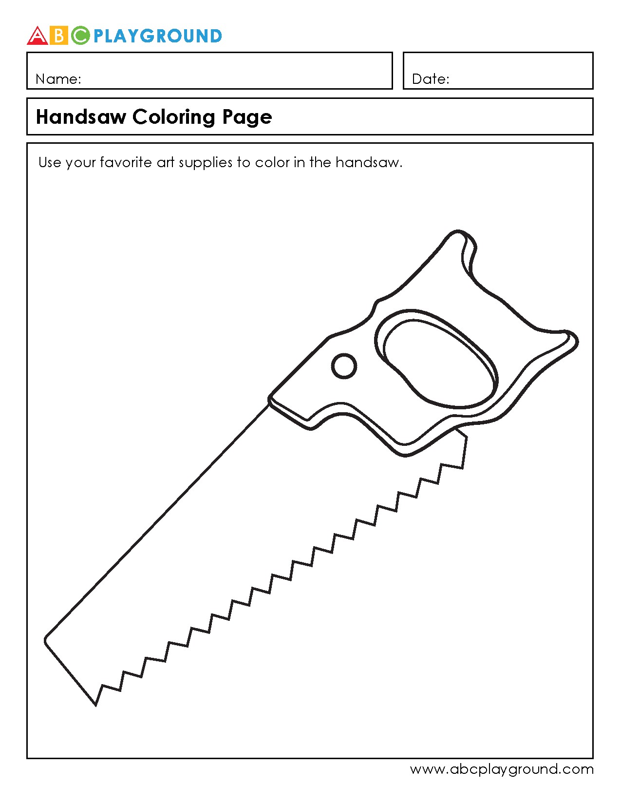 Handsaw Coloring Page for Creative Learning Fun