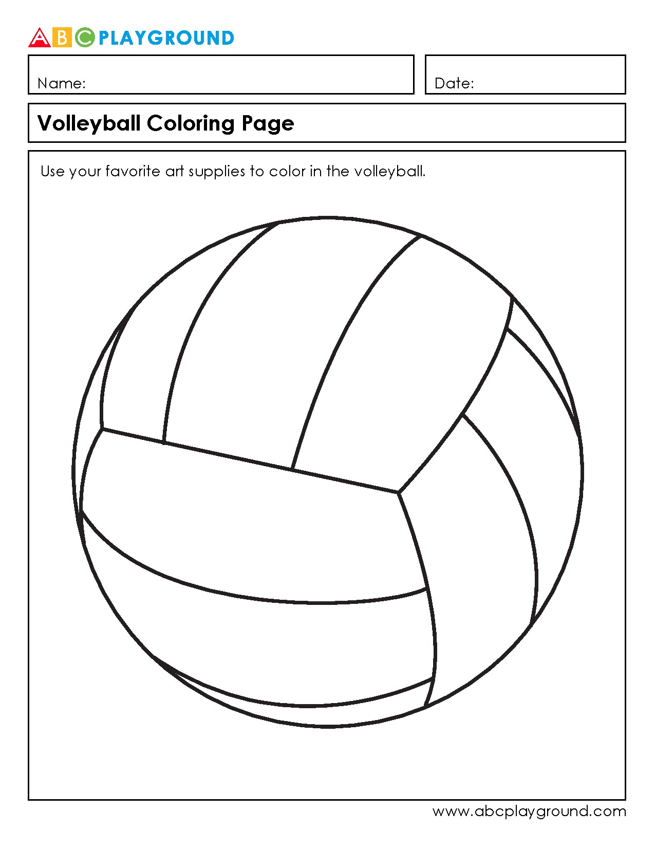 Fun Volleyball Coloring Page for Creative Play