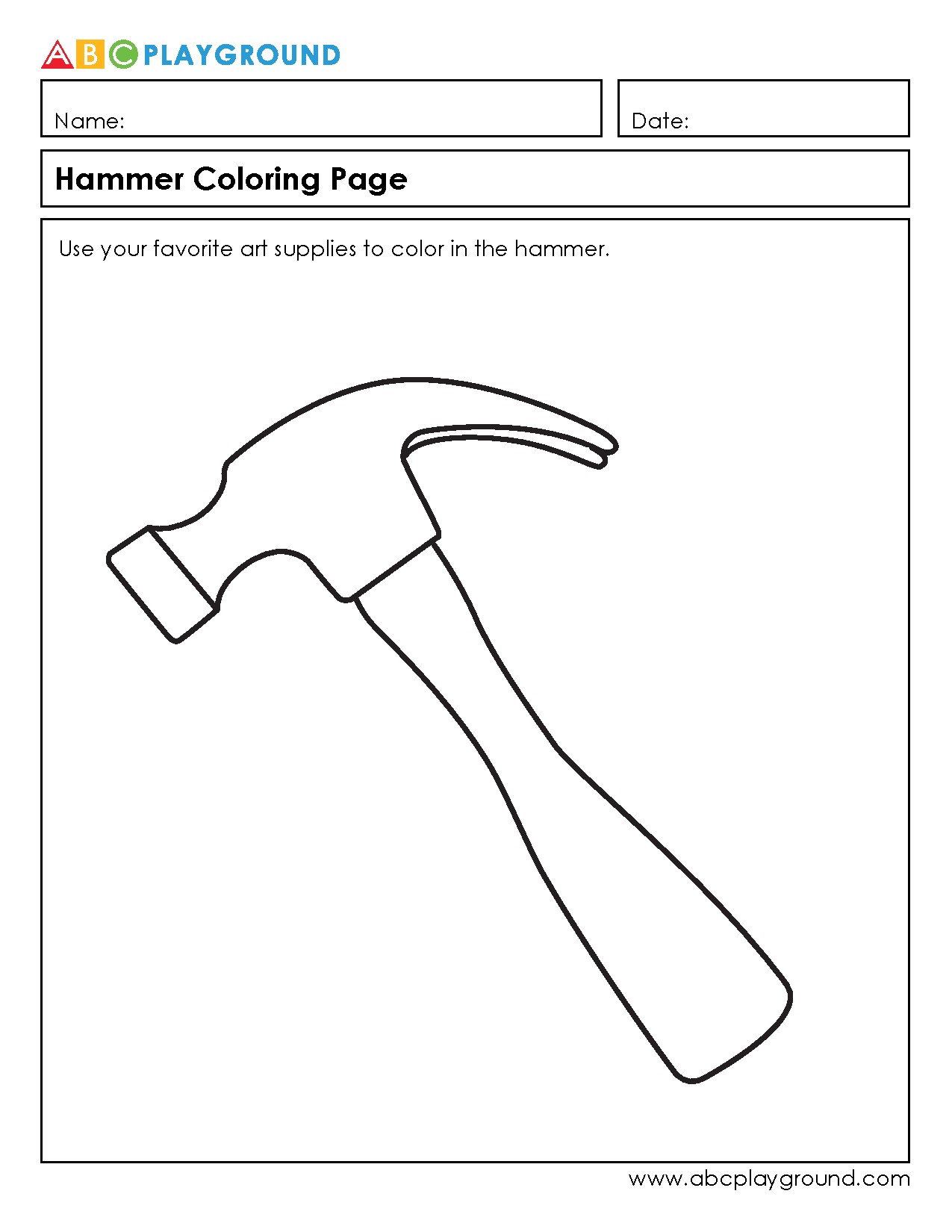 Hammer Coloring Page for Creative Fun
