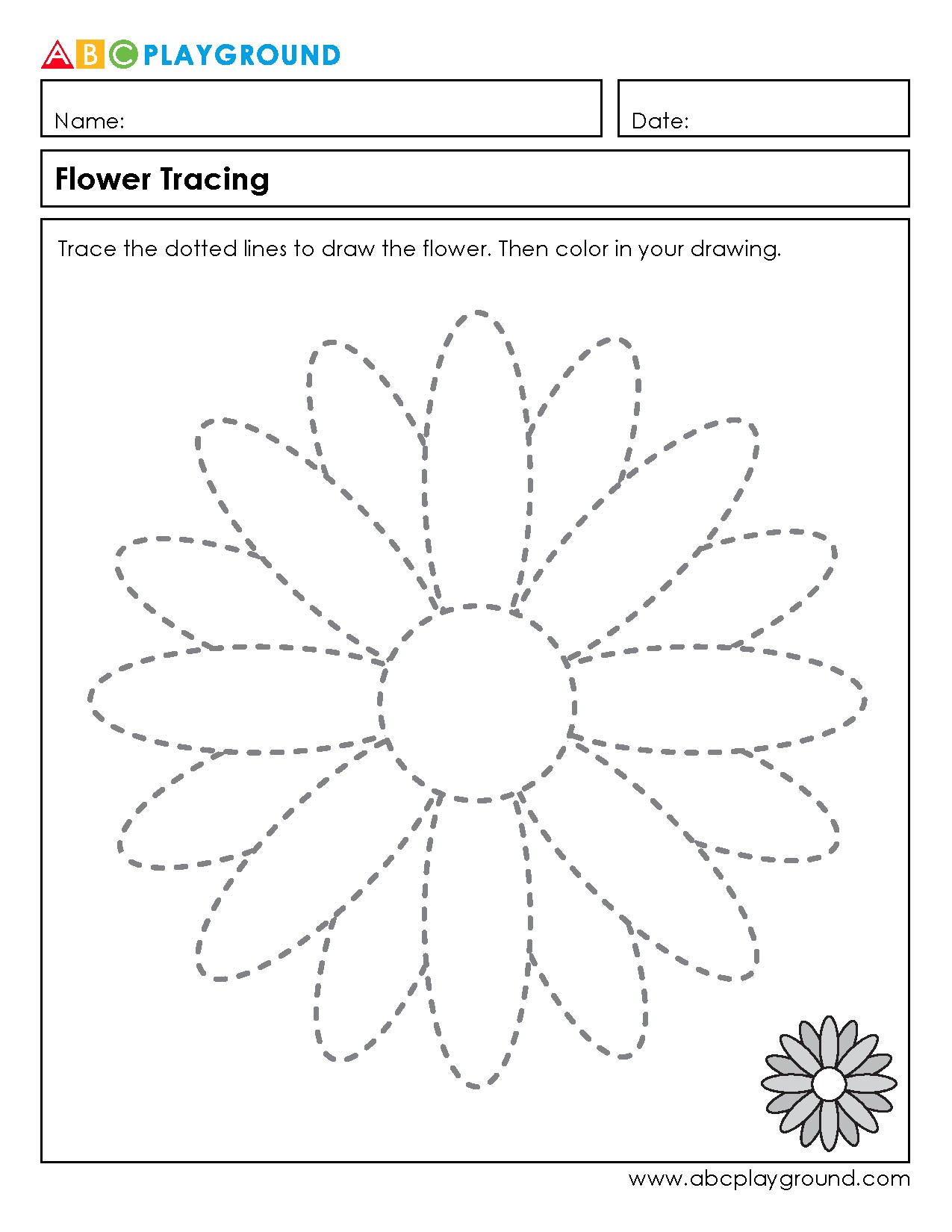 Flower Tracing and Coloring Activity for Fine Motor Skills