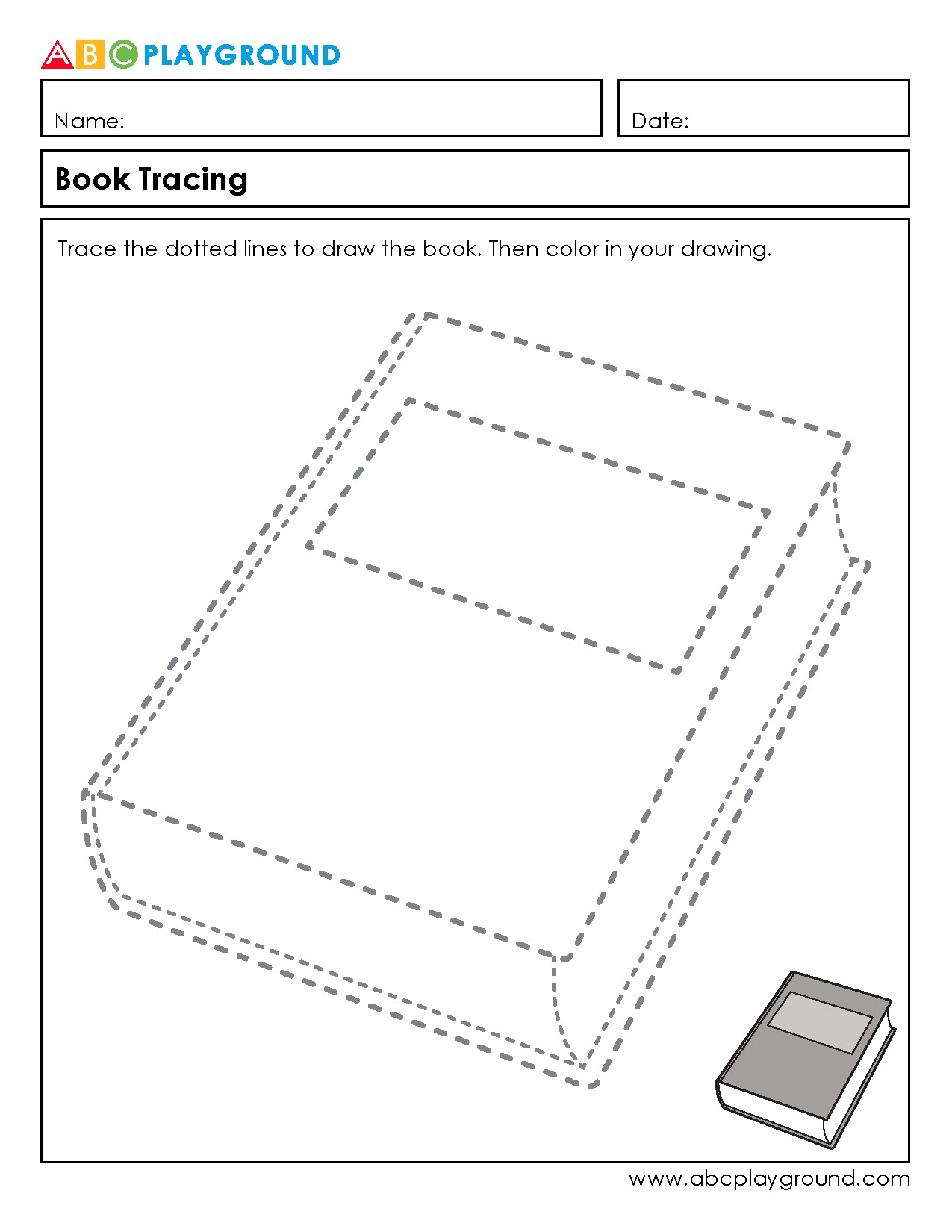 Book Tracing and Coloring Activity for Early Learners