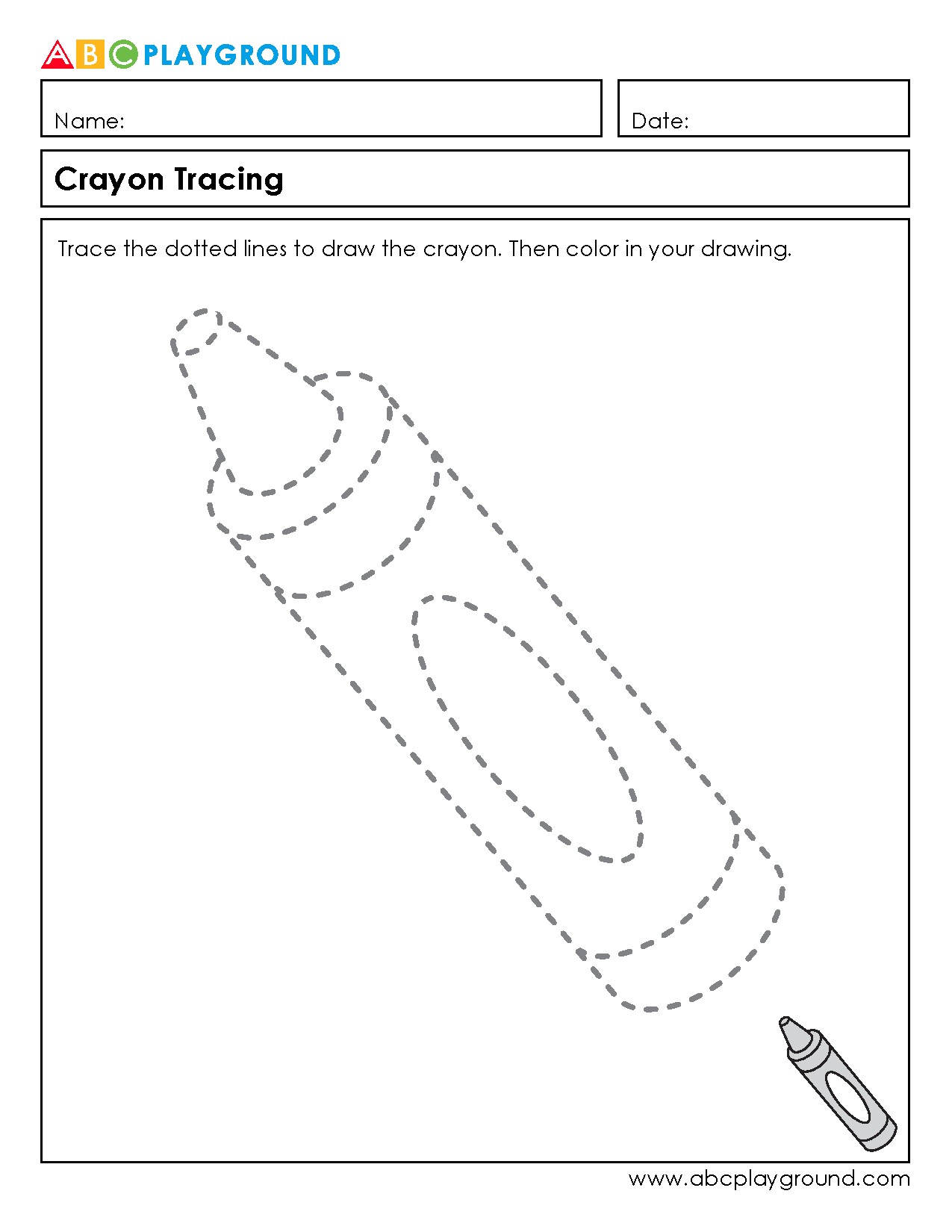 Crayon Tracing and Coloring Activity