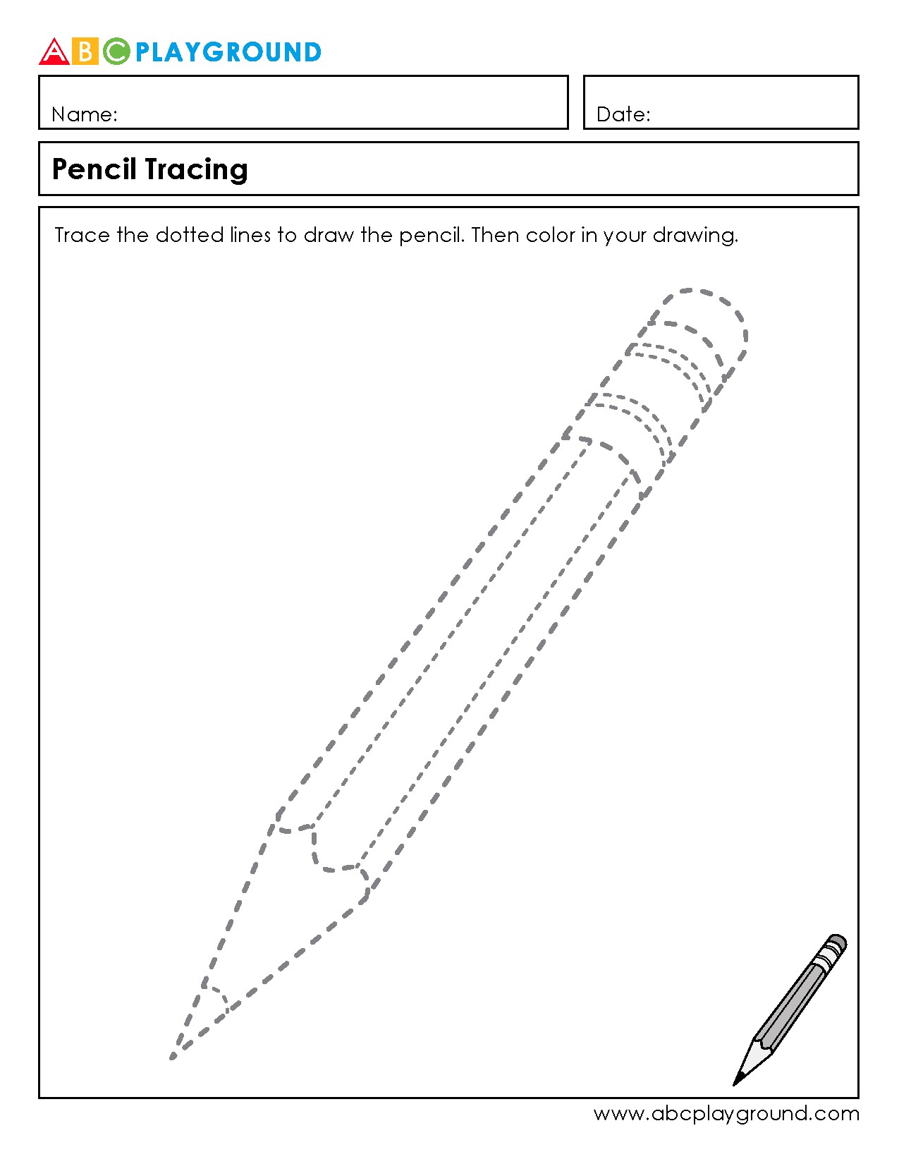 Pencil Tracing and Coloring Activity for Fine Motor Skills