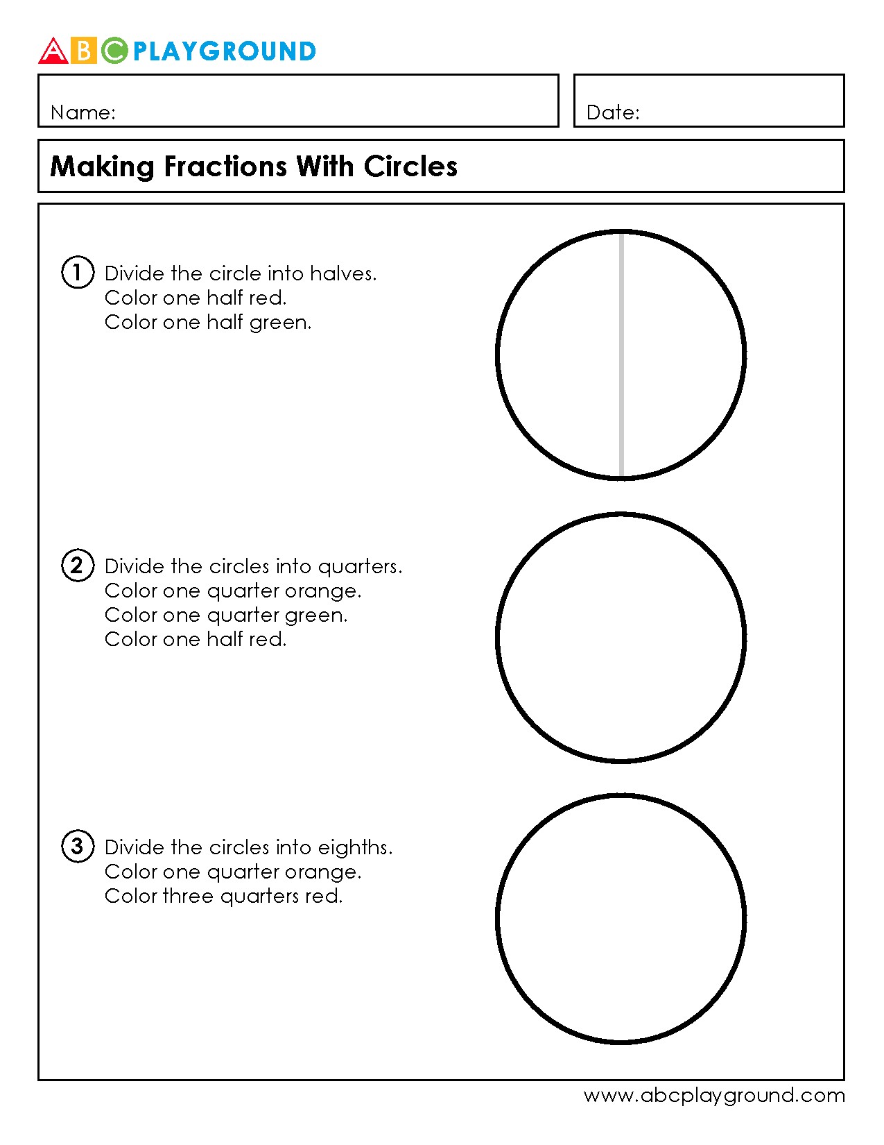 Learn to Make Fractions Using Colored Circle Diagrams