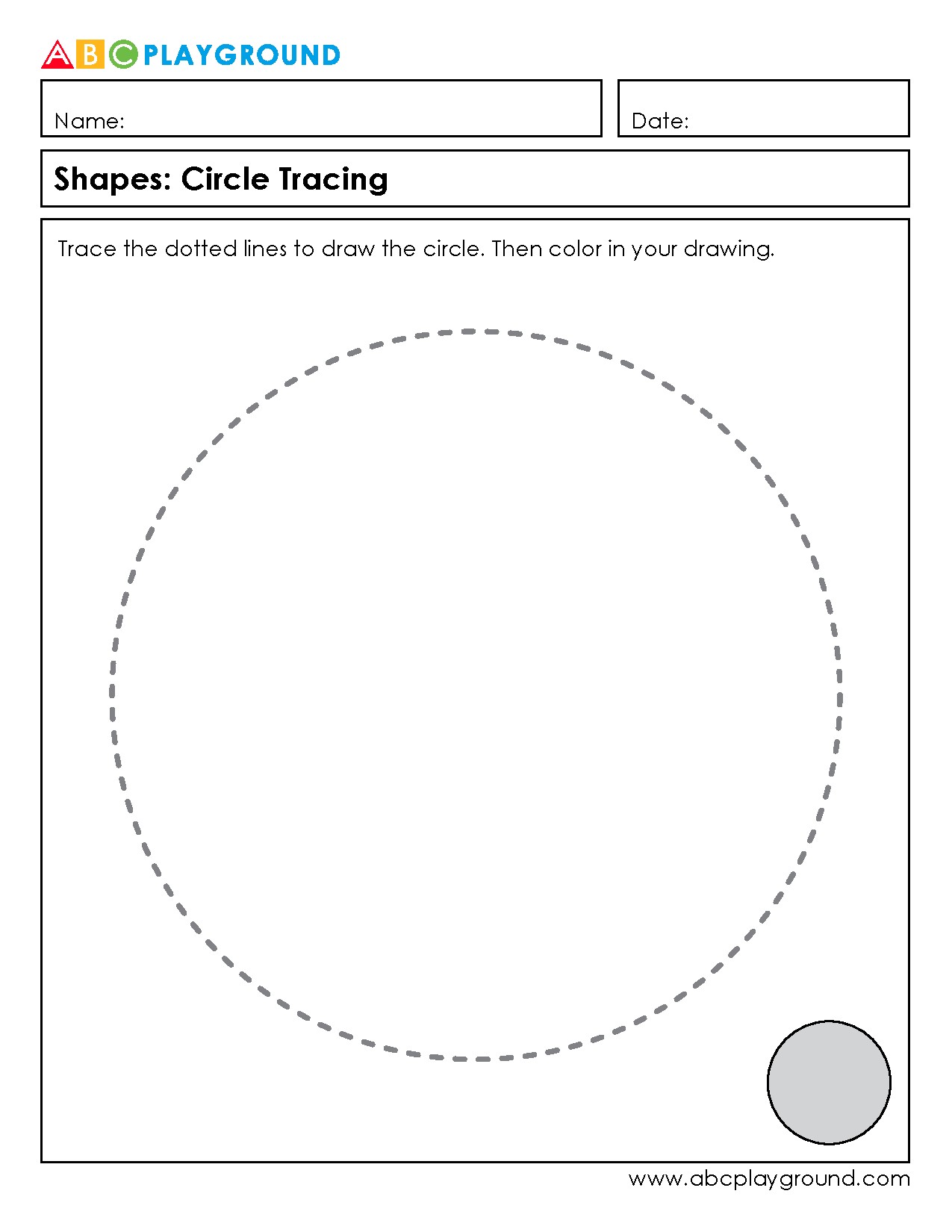 Circle Tracing Worksheet for Preschool and Kindergarten