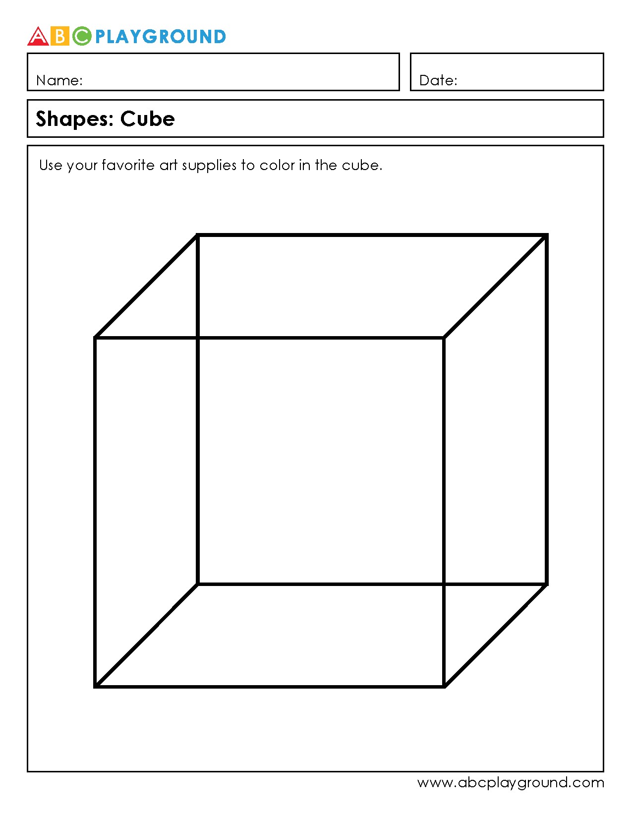 Color and Learn About Cubes with Fun Art Supplies