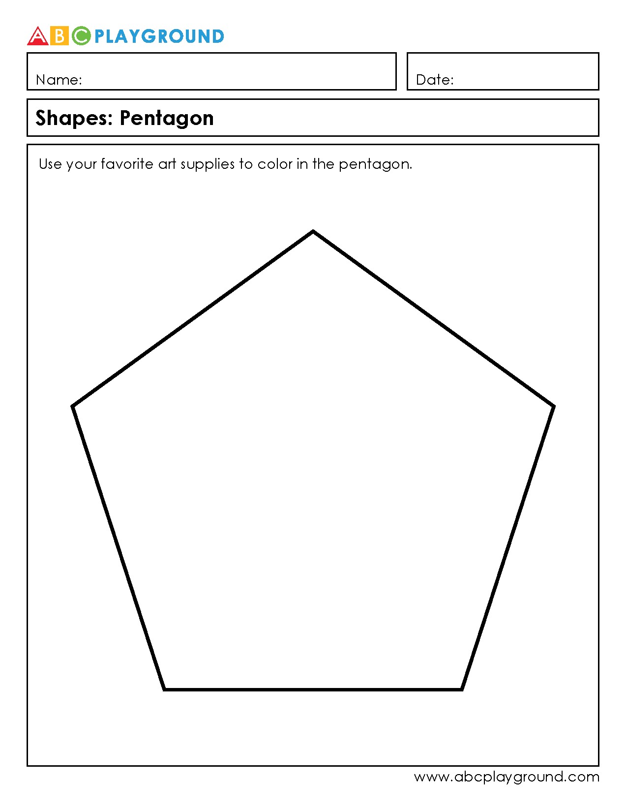 Coloring Shapes: Fun Pentagon Art Activity