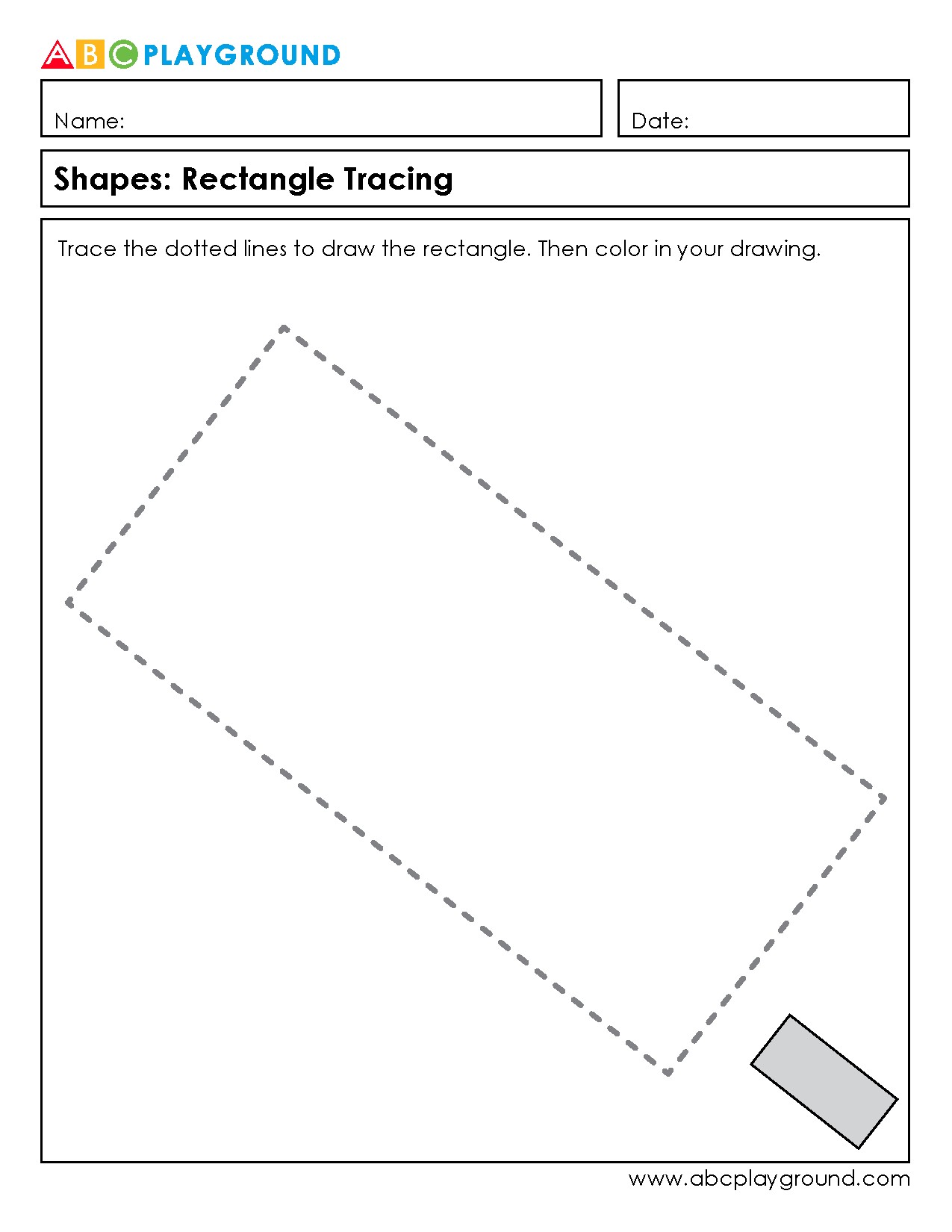 Rectangle Tracing and Coloring Worksheet