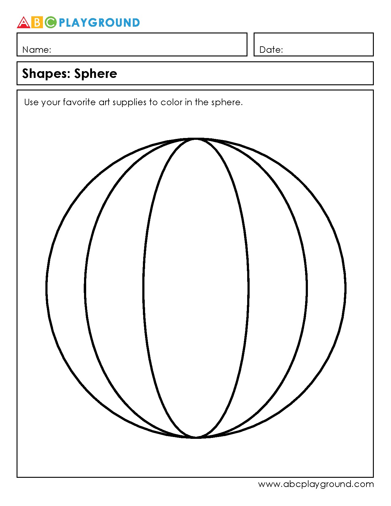 Coloring Activity for Sphere Shape Recognition