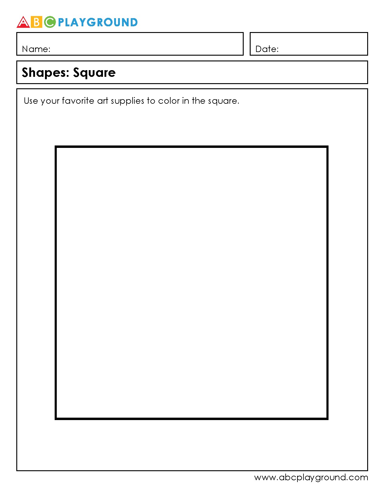 Color and Learn: Fun Square Shape Coloring Activity