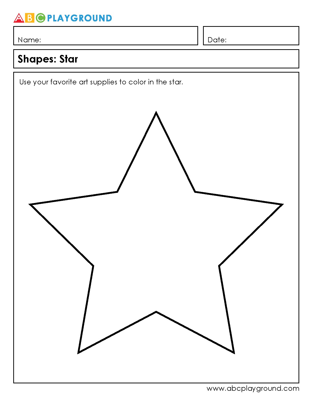 Coloring Practice with Star Shapes for Early Learners