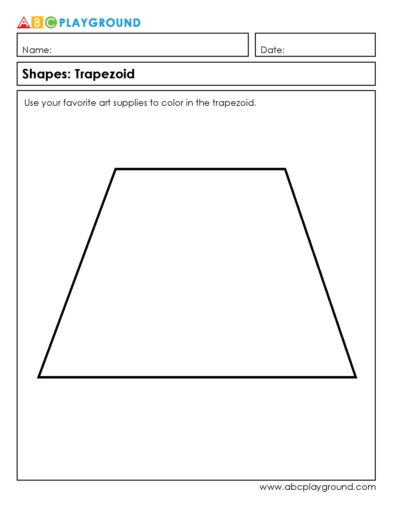 Color and Learn About Trapezoid Shapes Activity