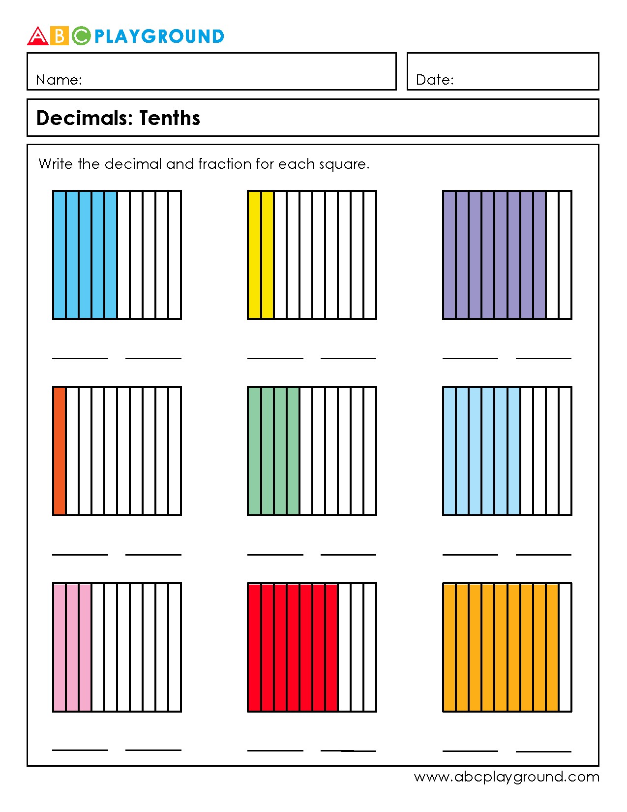 Decimals and Fractions: Understanding Tenths with Visuals