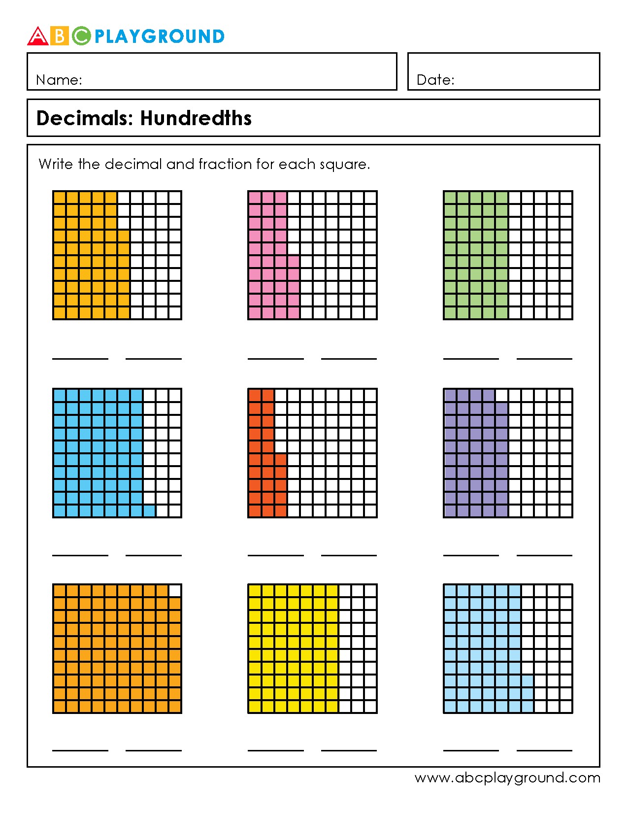 Understanding Decimals and Fractions with Hundredths