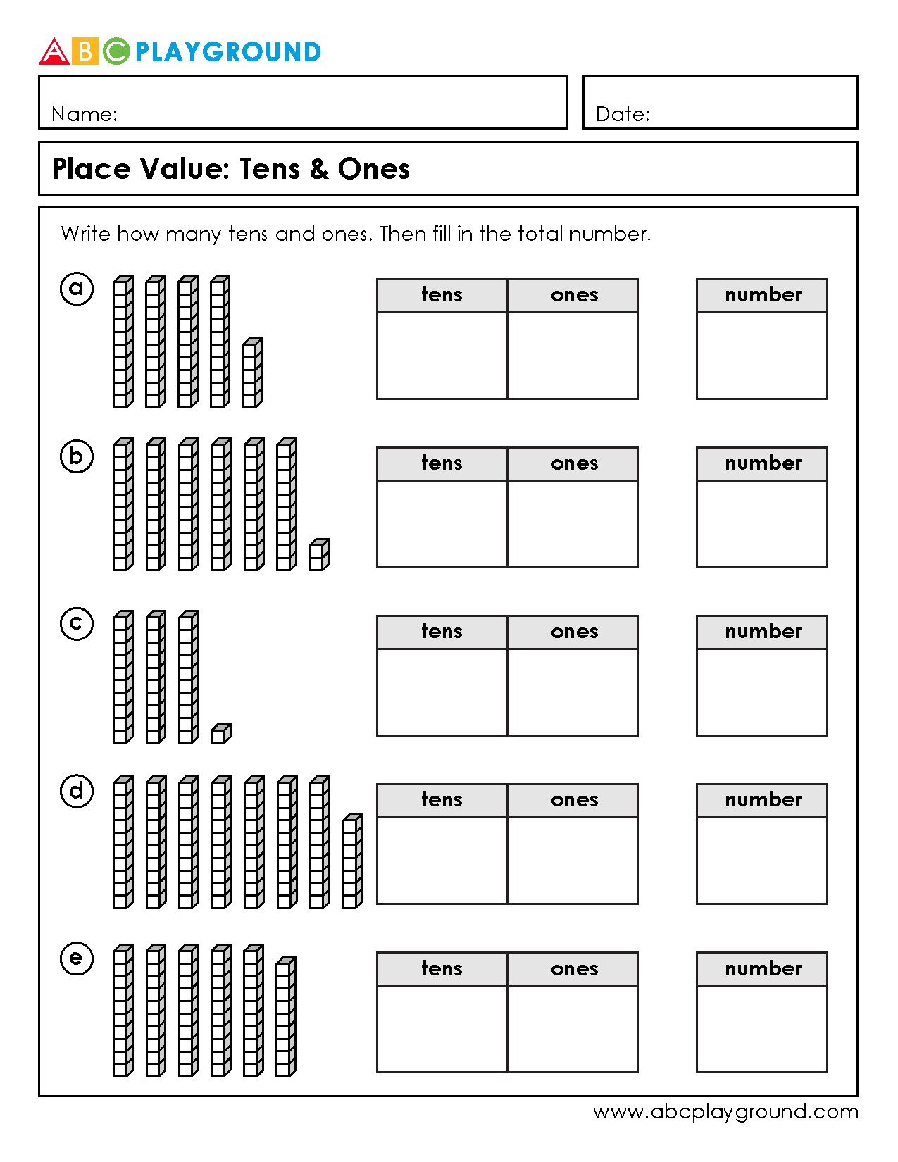 Place Value Practice for Tens and Ones