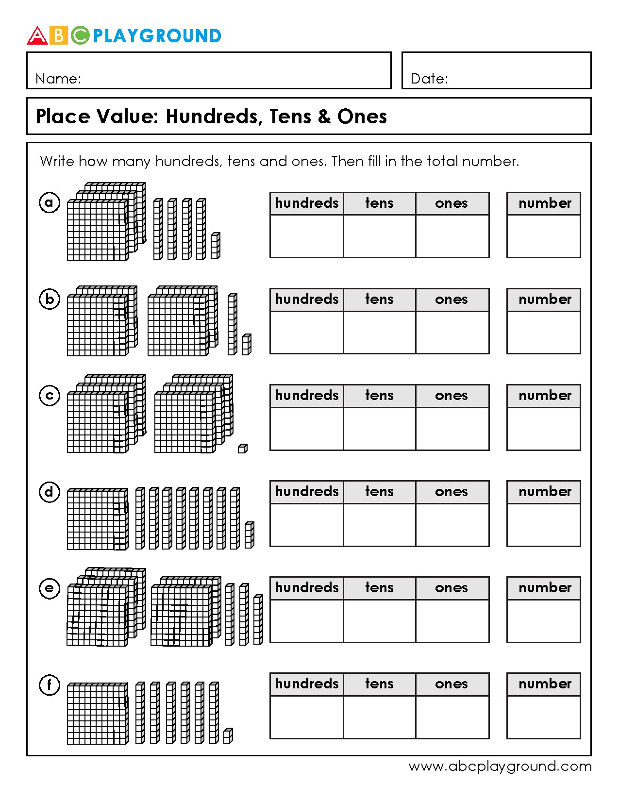 Place Value Practice with Hundreds, Tens, and Ones