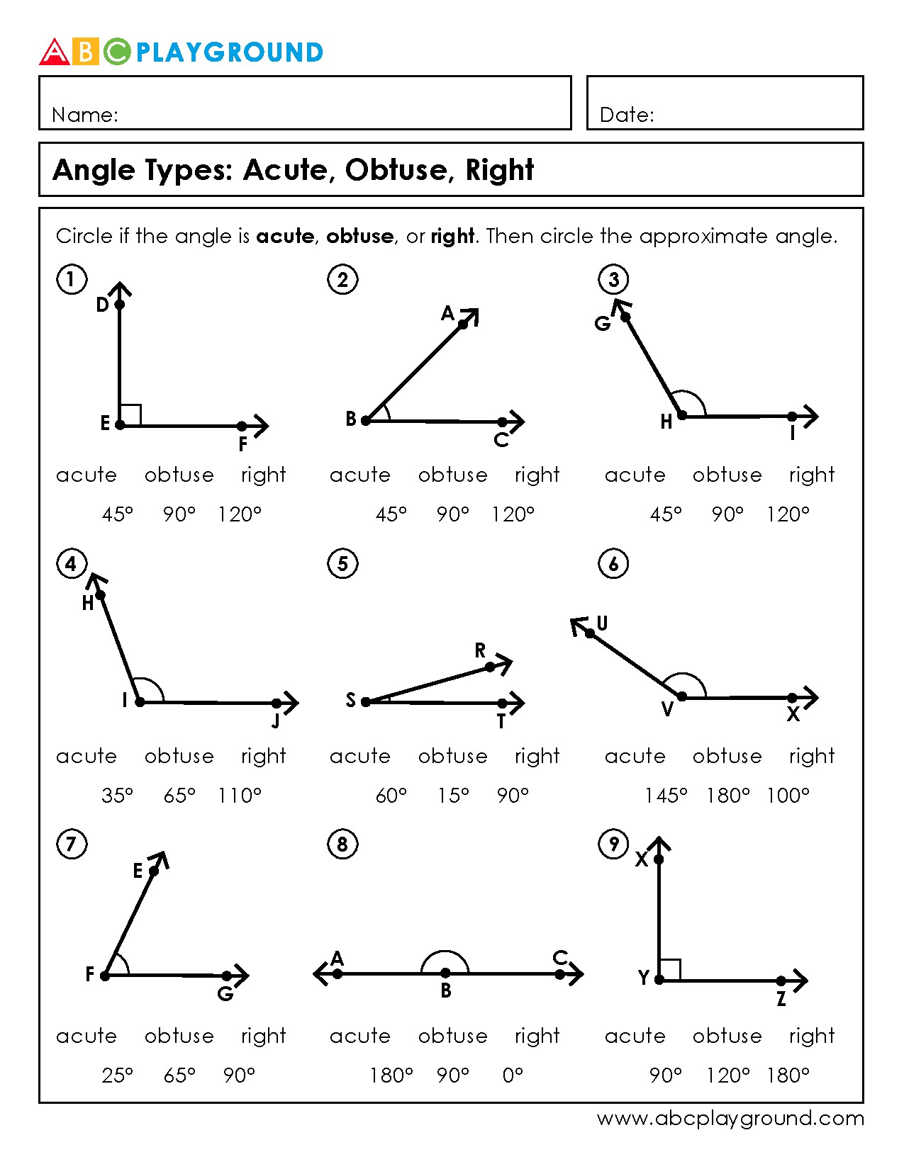Identify and Classify Angles: Acute, Obtuse, and Right