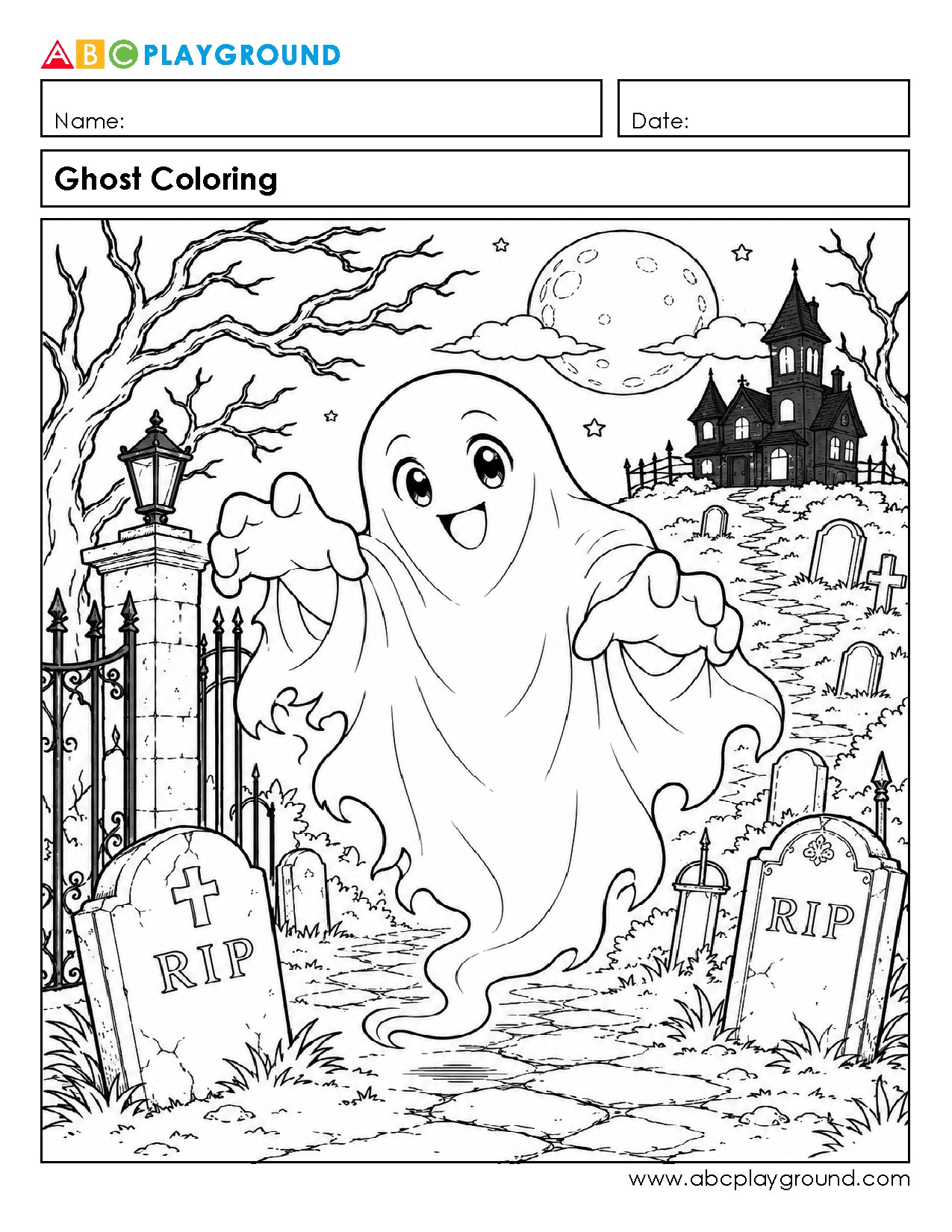 Fun Ghost Coloring Page for Creative Arts