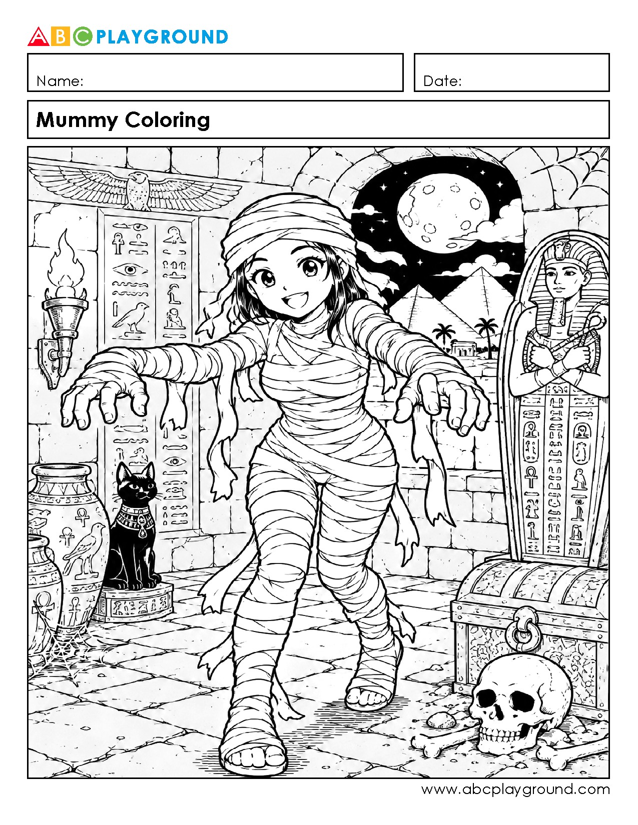 Mummy Coloring Page for Creative Fun and Learning
