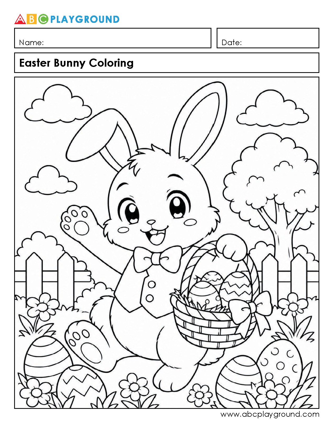 Easter Bunny Coloring Page for Creative Fun