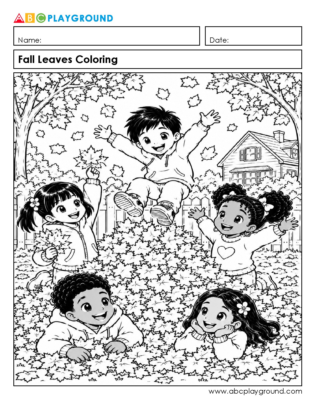 Fun Fall Leaves Coloring Activity for Kids