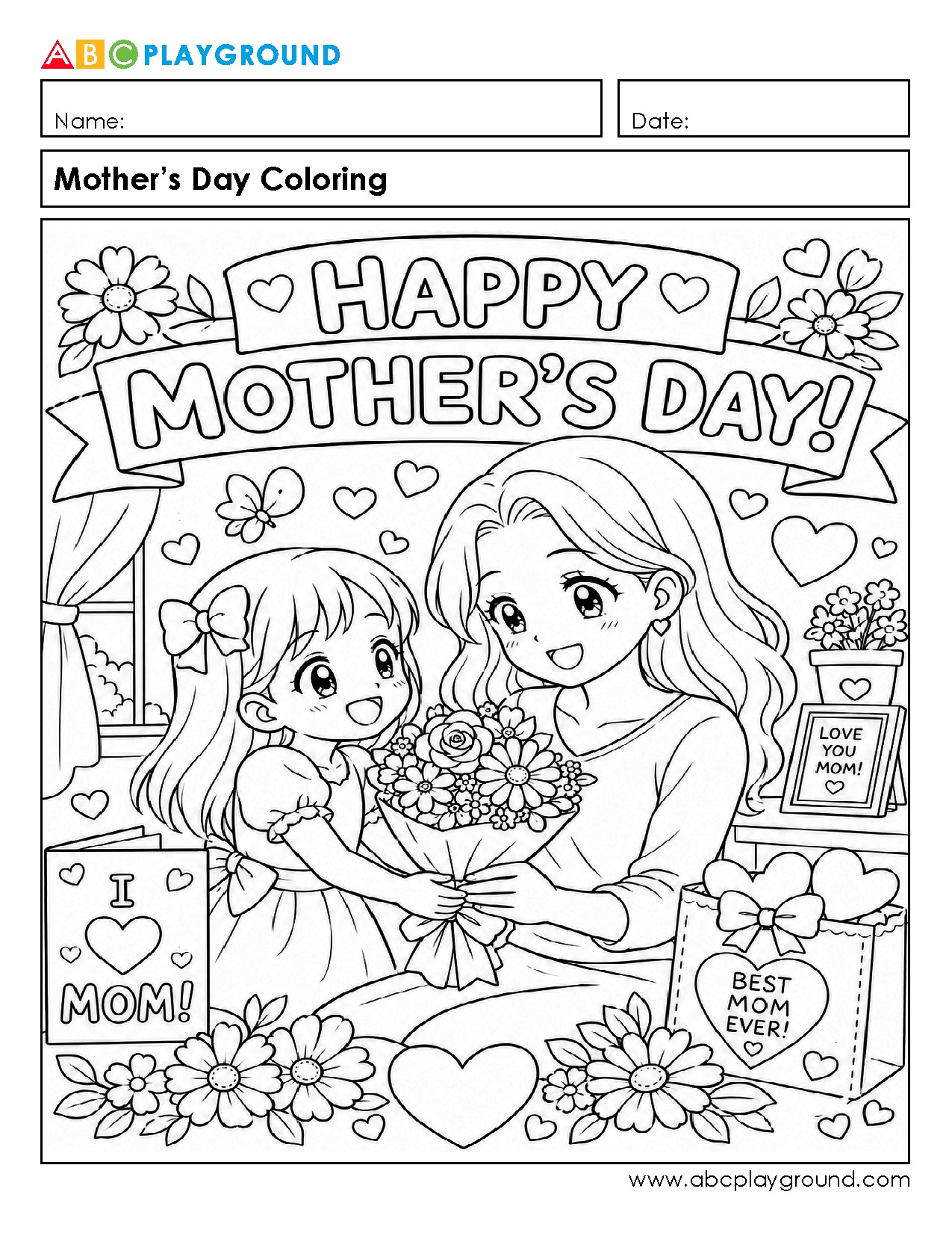 Mother’s Day Coloring Activity for Kids