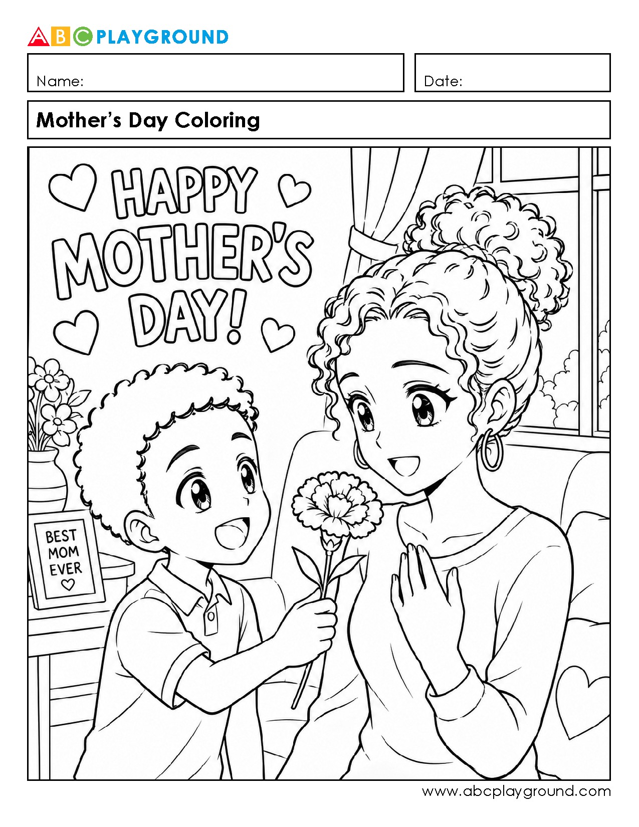 Mother’s Day Coloring Activity for Kids