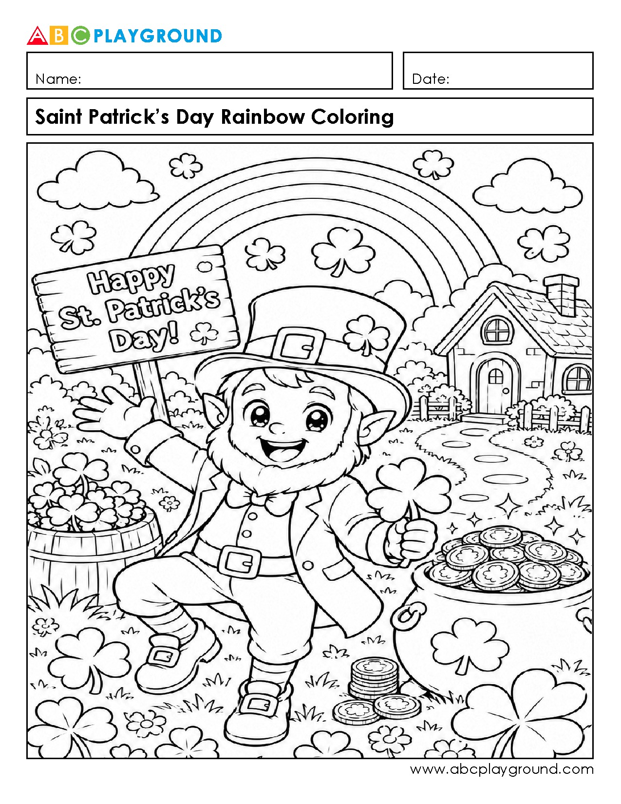 Saint Patrick’s Day Rainbow Coloring Activity