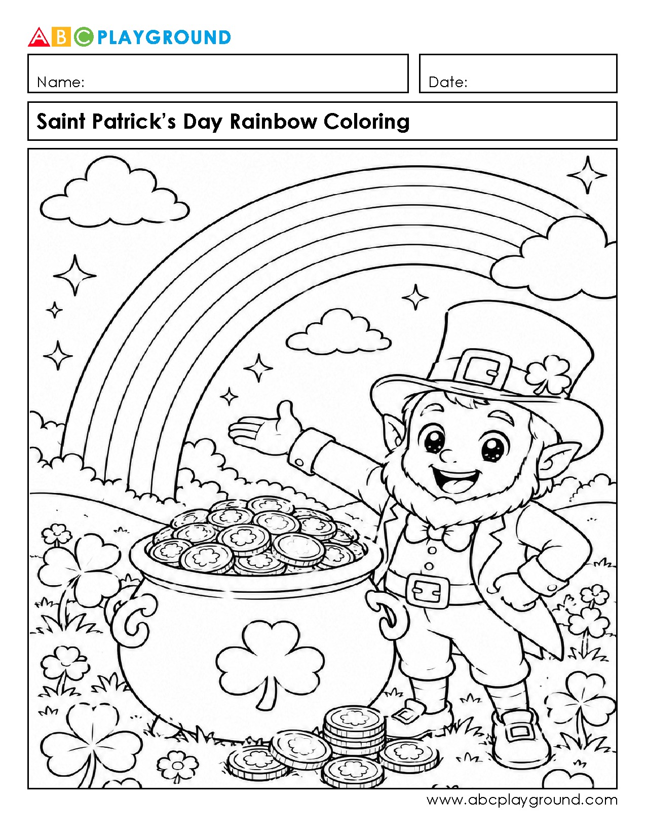 Saint Patrick’s Day Rainbow Coloring Activity