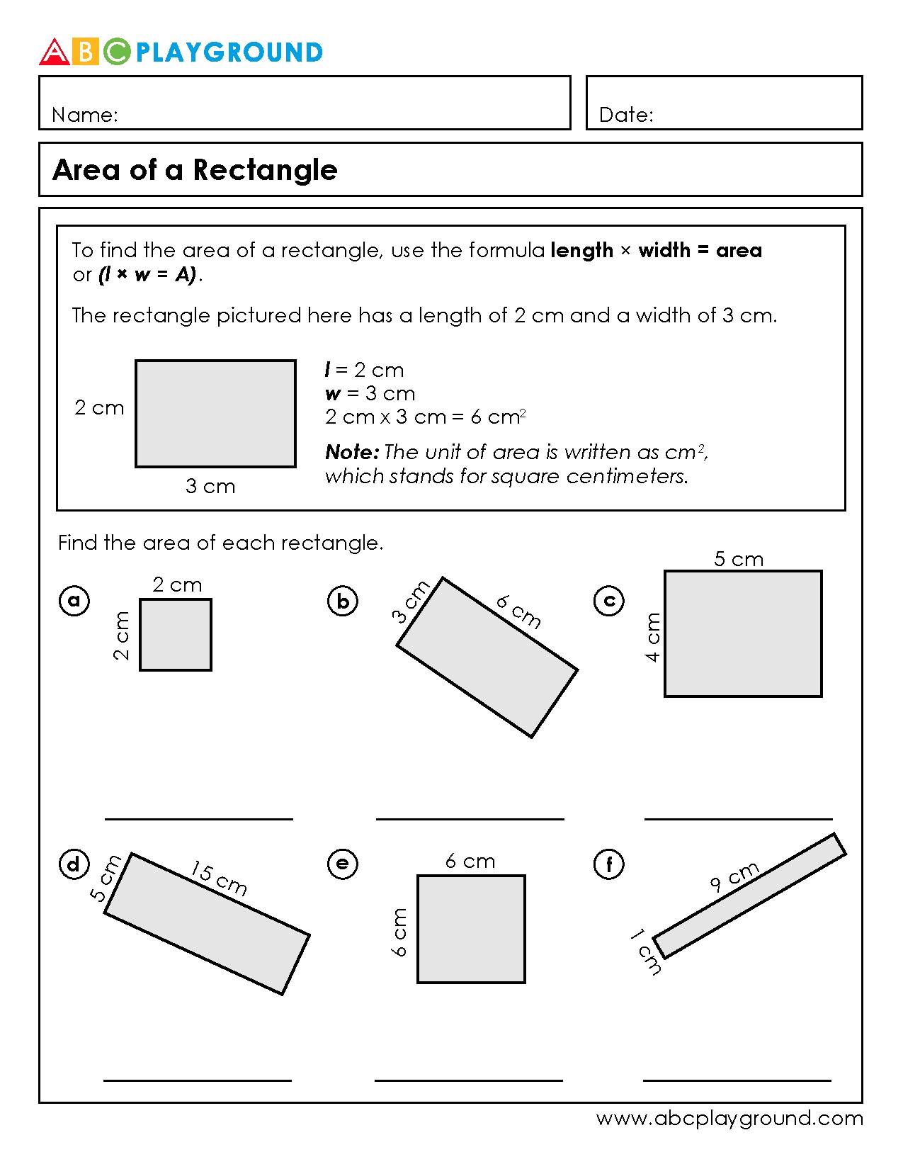 Calculate the Area of Rectangles Using Length and Width