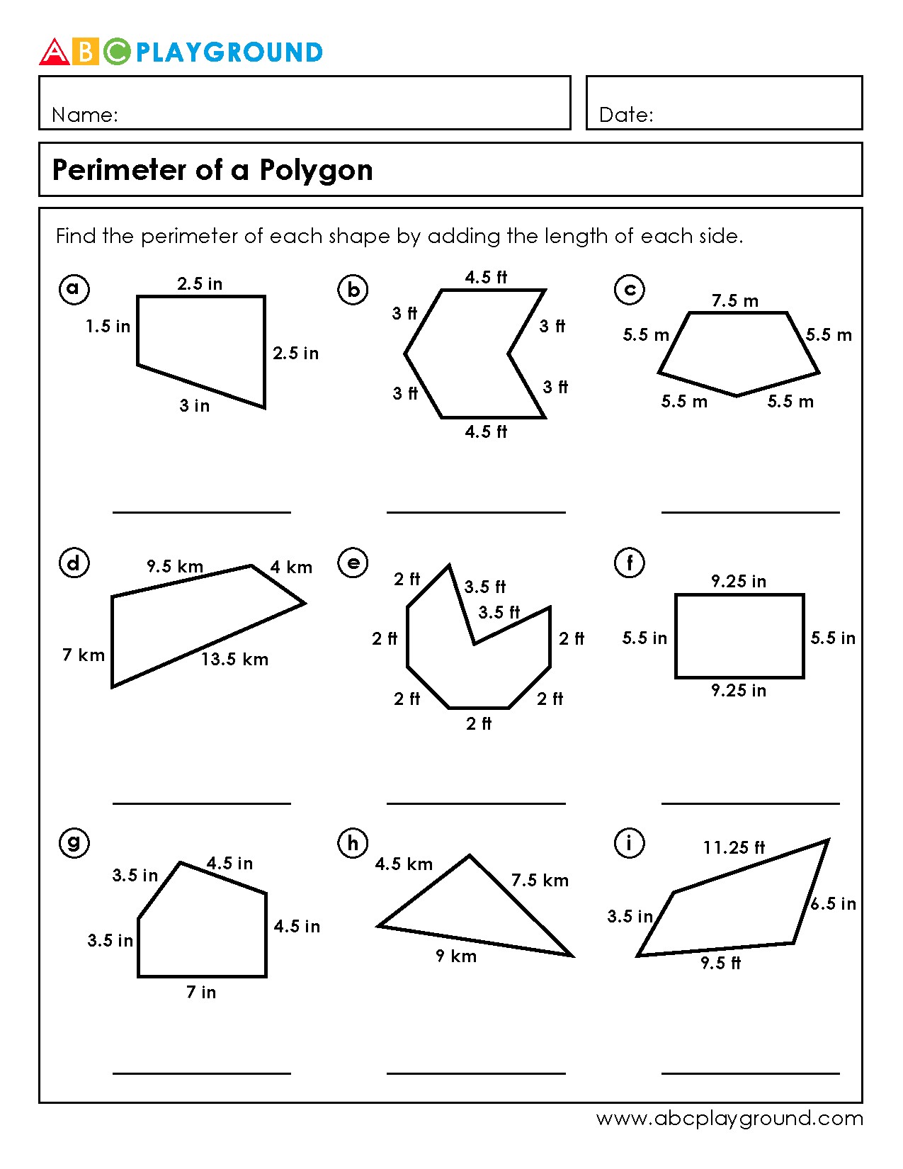 Practice Finding the Perimeter of Various Polygons