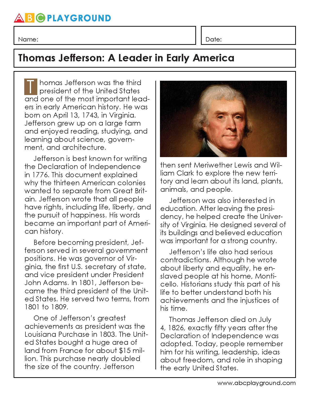 Thomas Jefferson: Influential Leader in Early American History